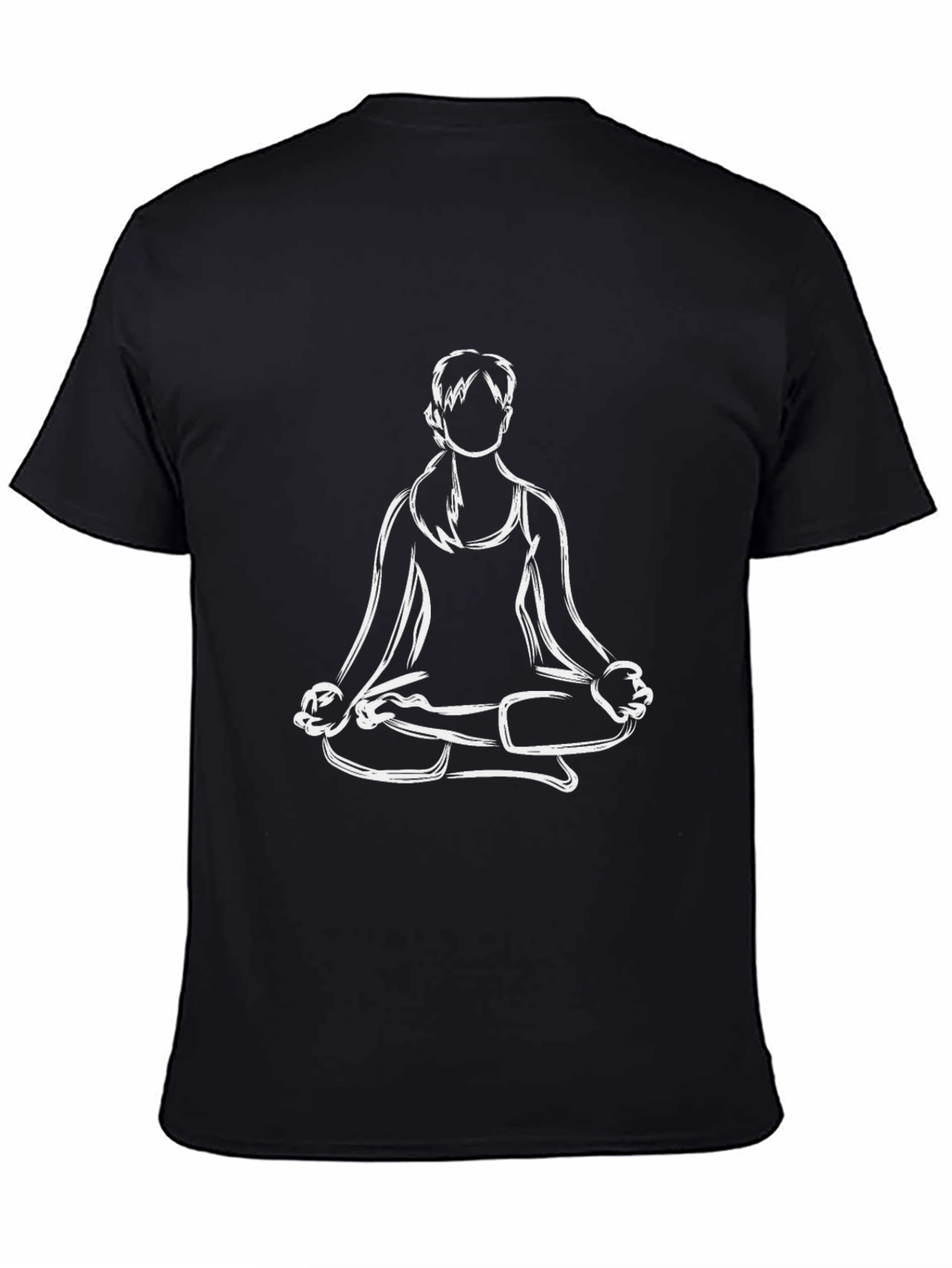 Yoga Pose Graphic Tee - Black Relaxed Fit Shirt