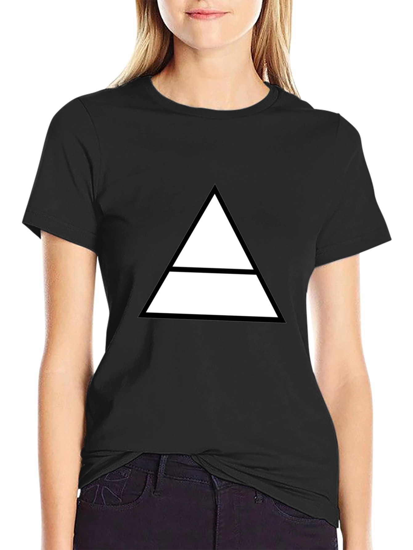 Geometric Graphic Tee - Minimalist Triangle Design