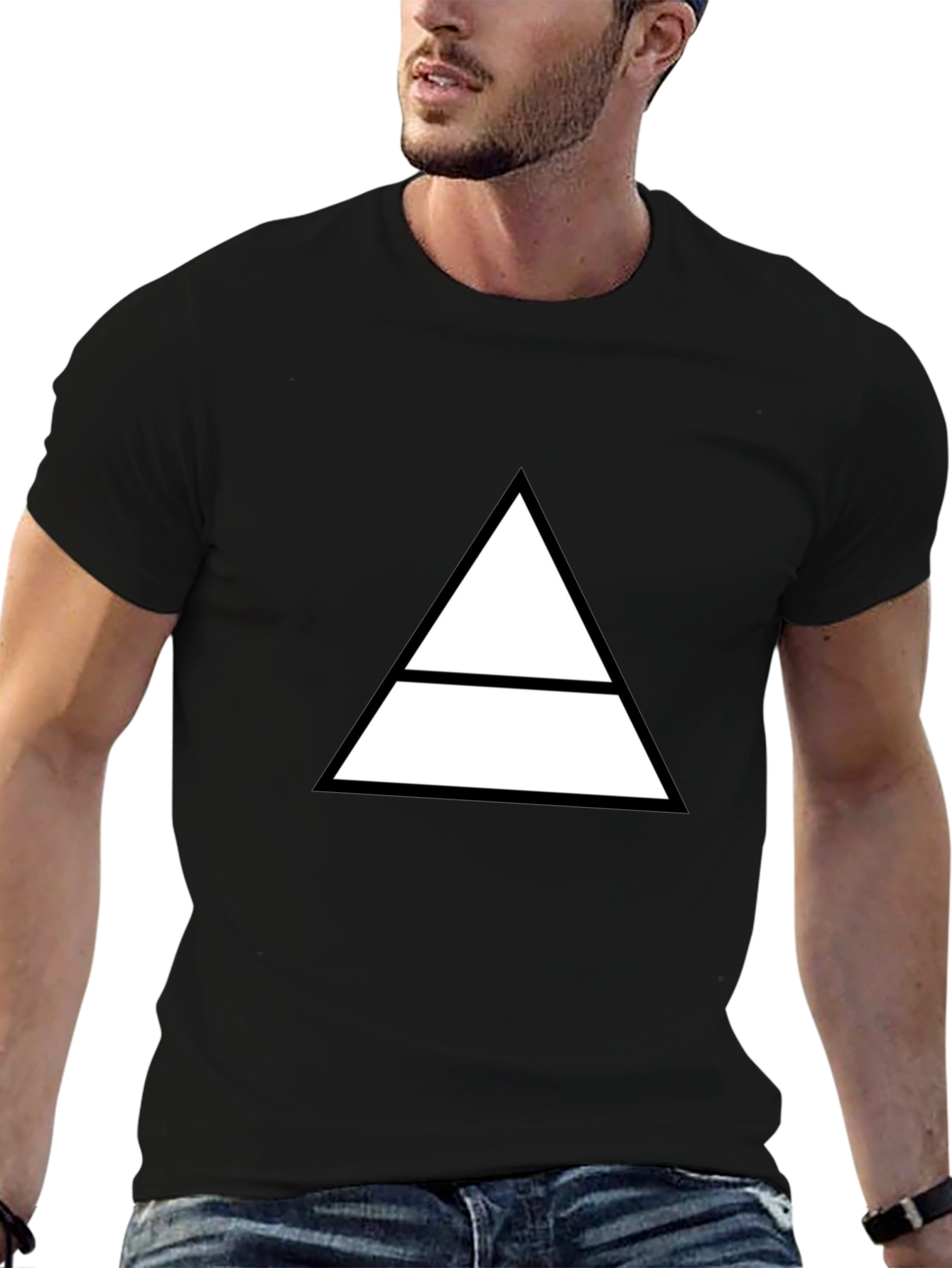Geometric Graphic Tee - Minimalist Triangle Design