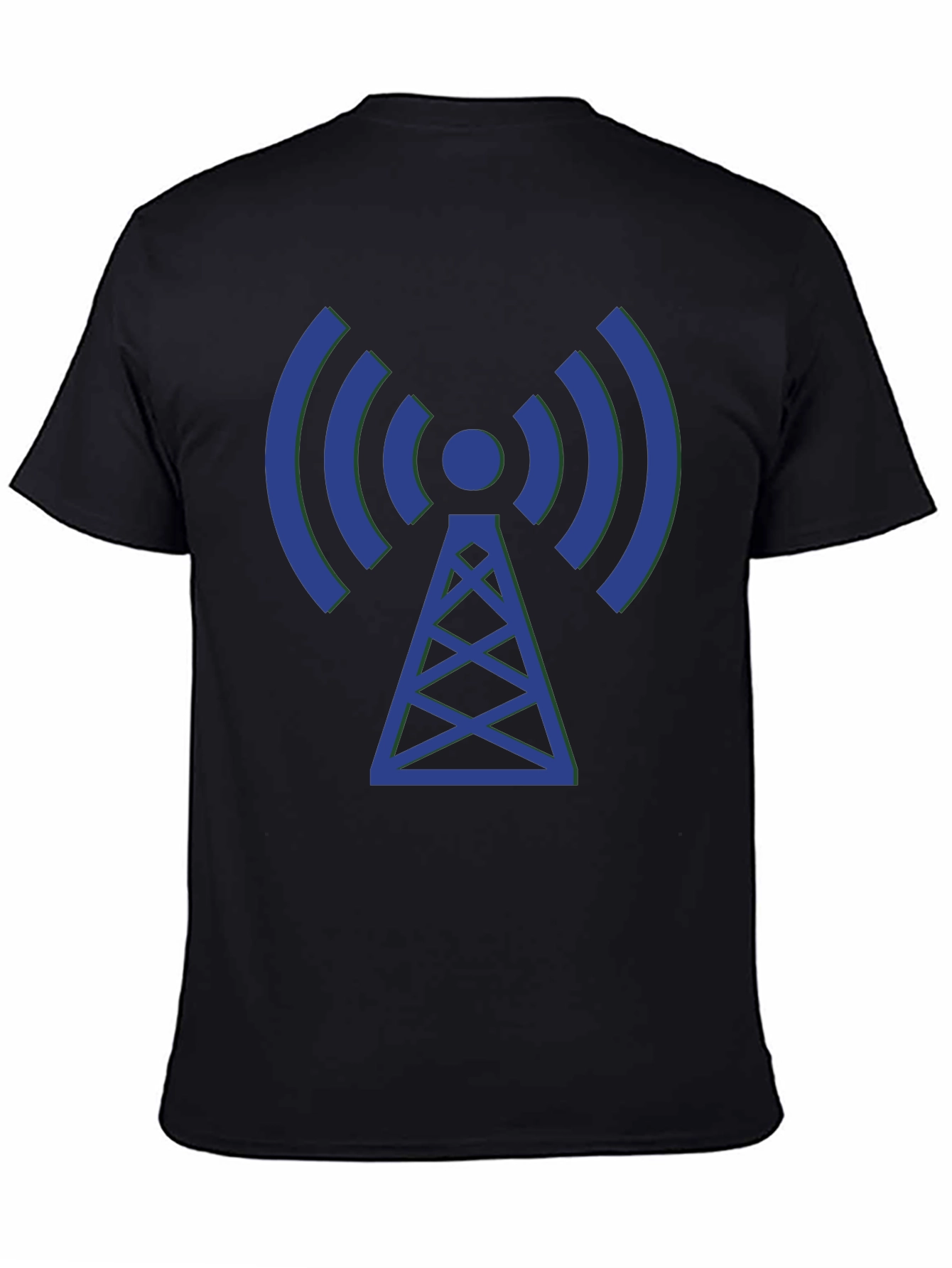 Radio Tower Graphic Tee - Black Cotton Comfort