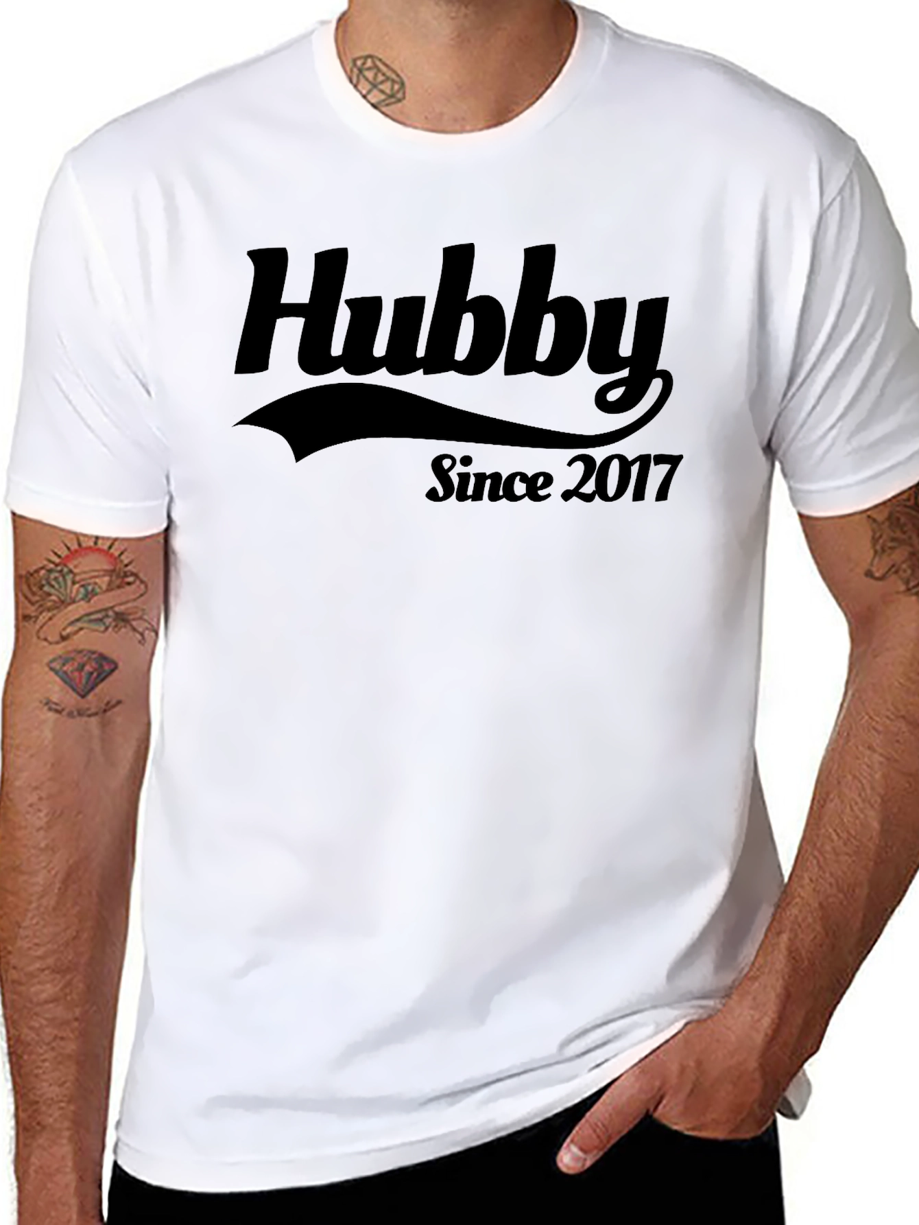 Hubby Since 2017 Graphic Tee - Perfect Anniversary Gift