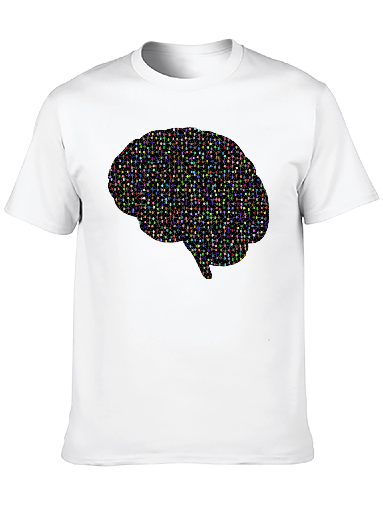 Geometric Brain Graphic Tee - Black Cotton T-Shirt