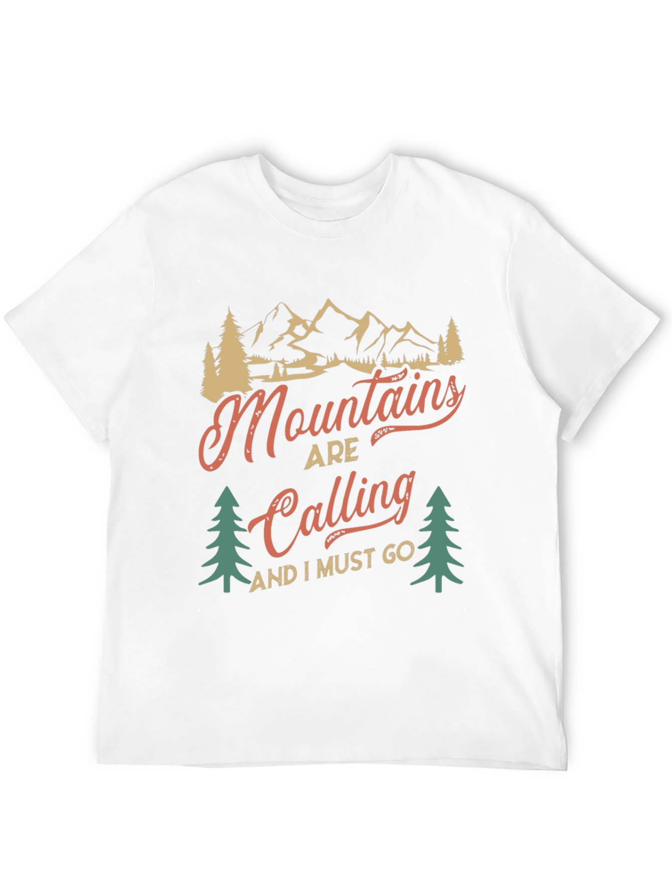 Mountains Are Calling Black Graphic Tee
