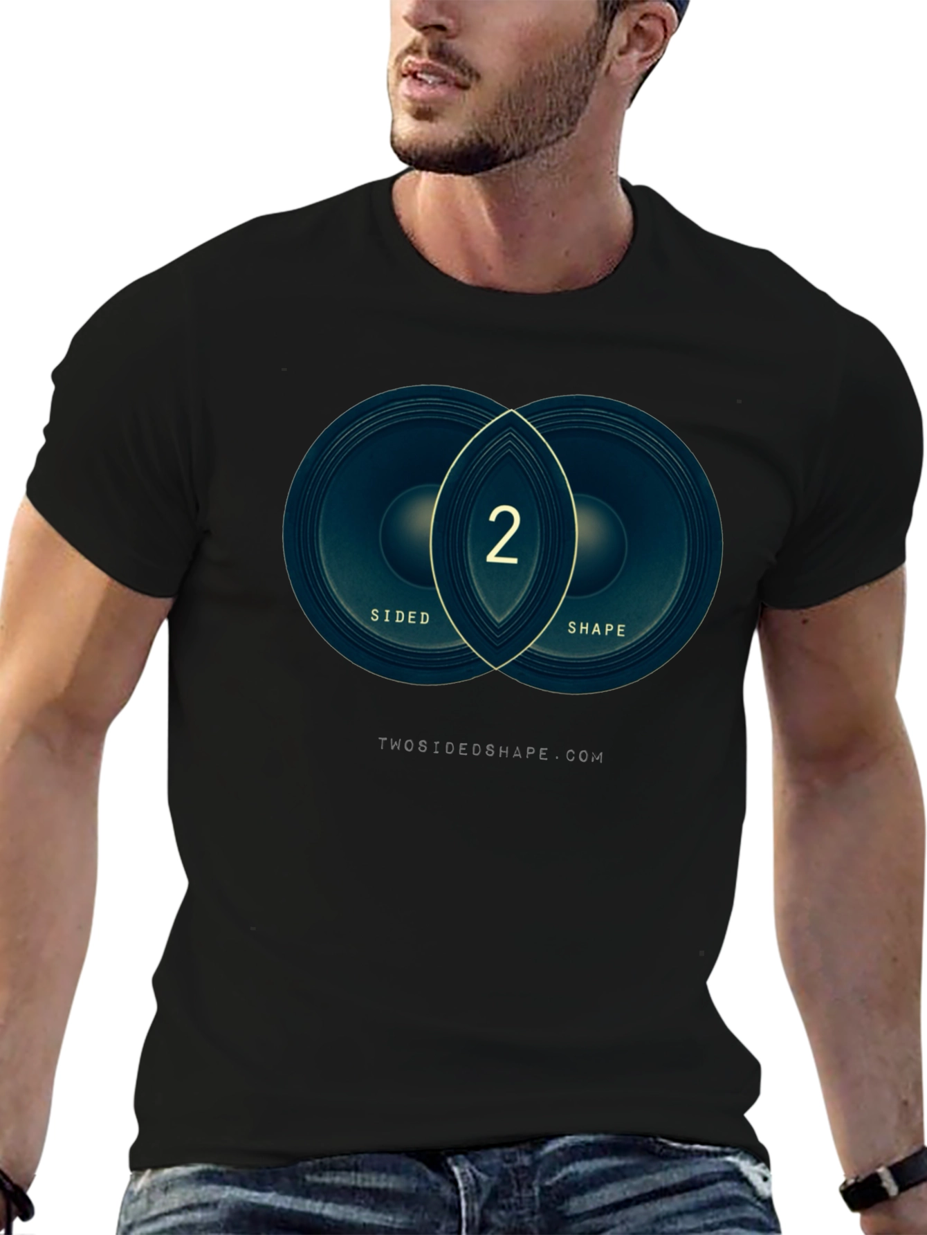 Two Sided Shape Graphic Tee - Modern Design