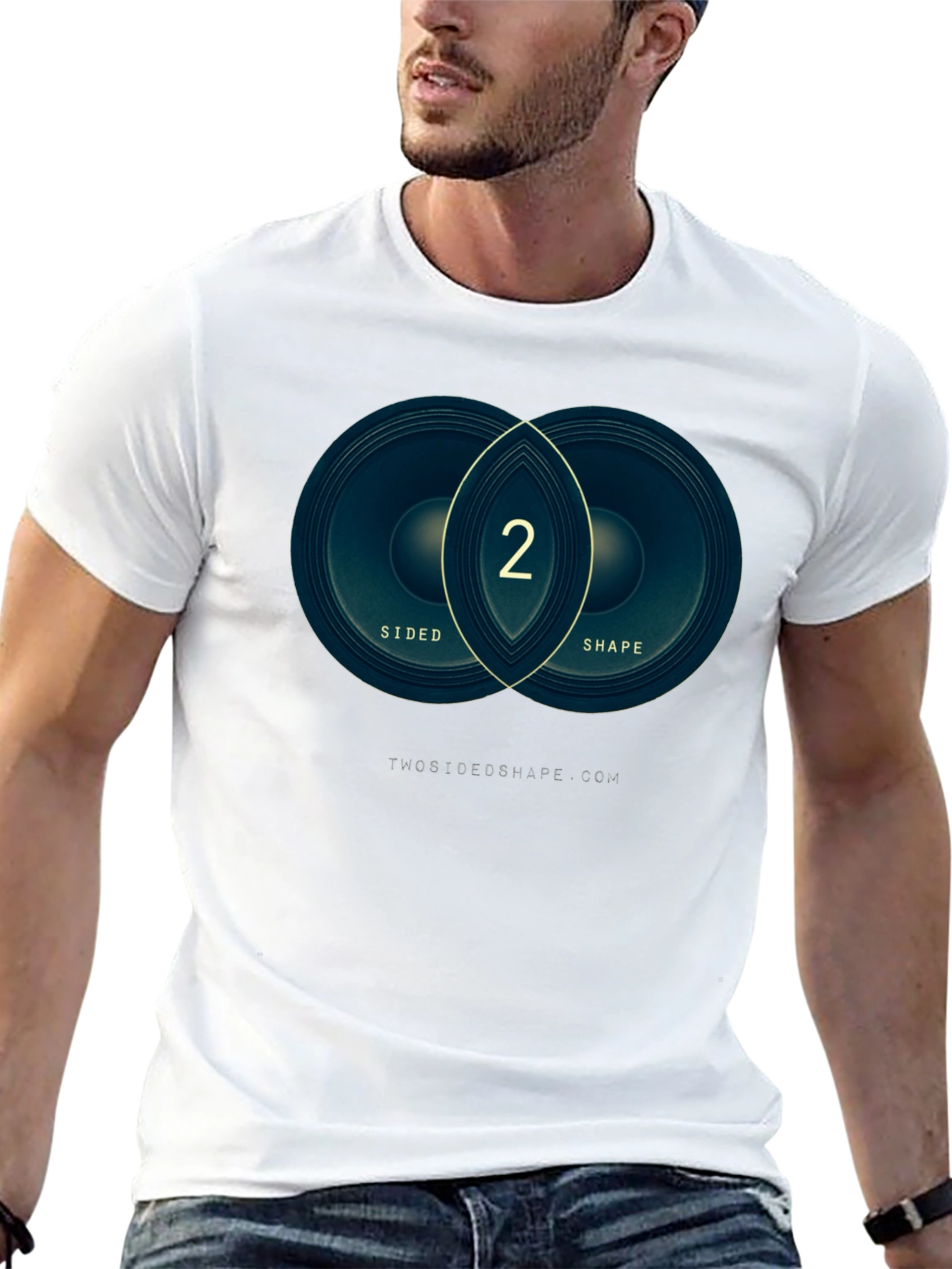 Two Sided Shape Graphic Tee - Modern Design