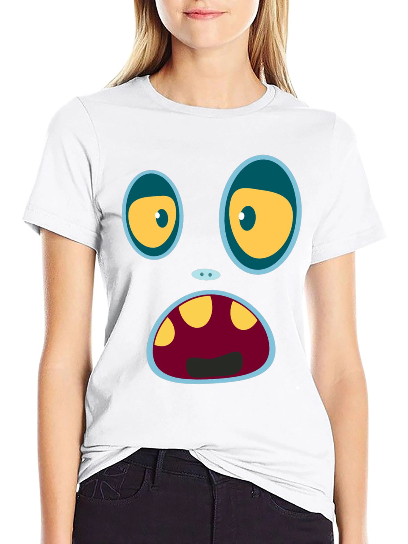 Monster Face Graphic T-Shirt | Unique Fun Design