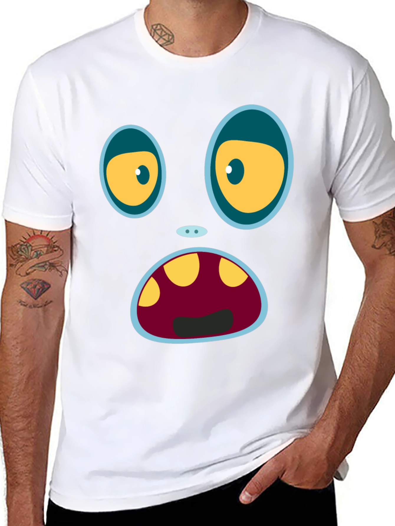 Monster Face Graphic T-Shirt | Unique Fun Design