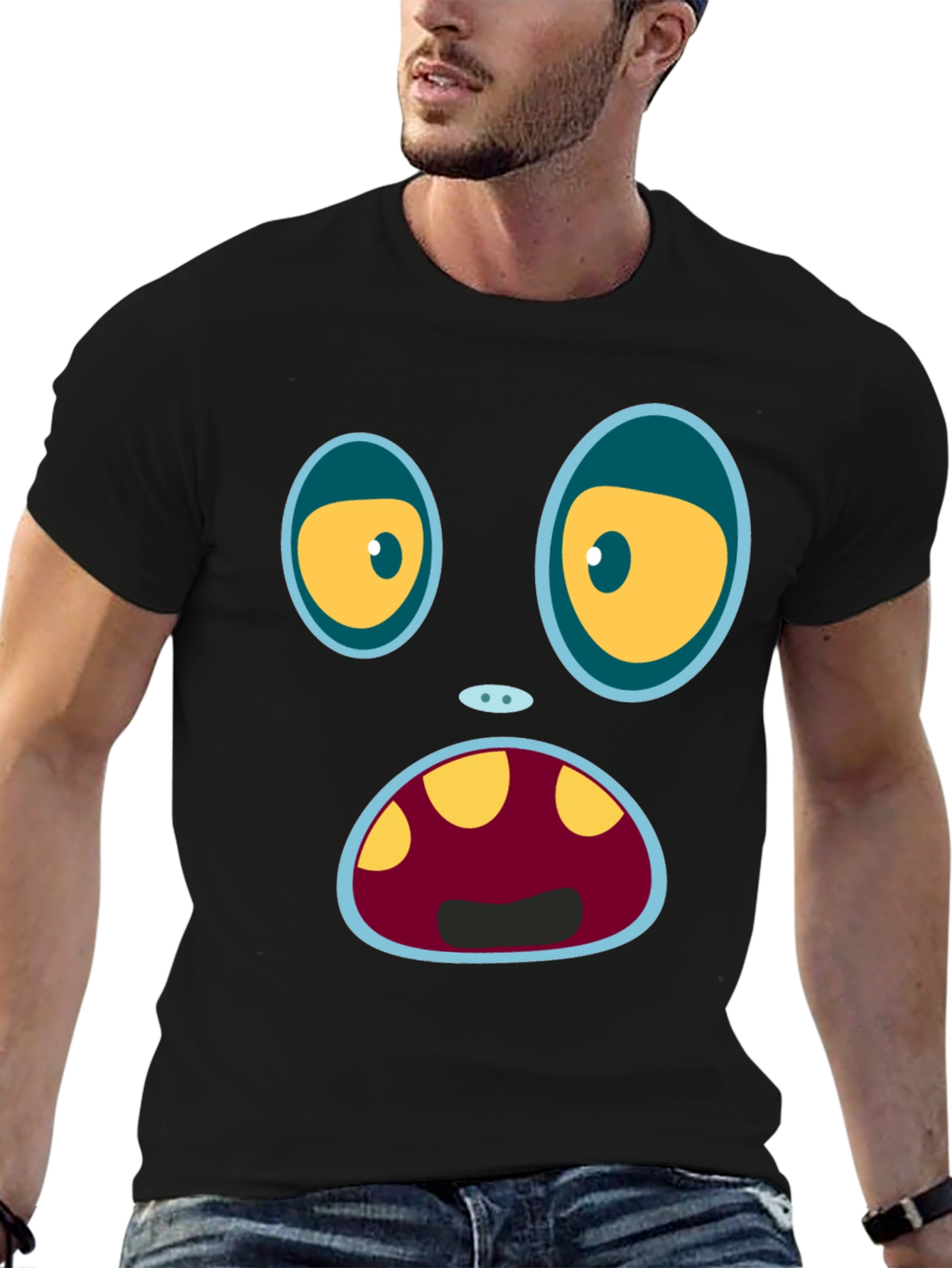 Monster Face Graphic T-Shirt | Unique Fun Design