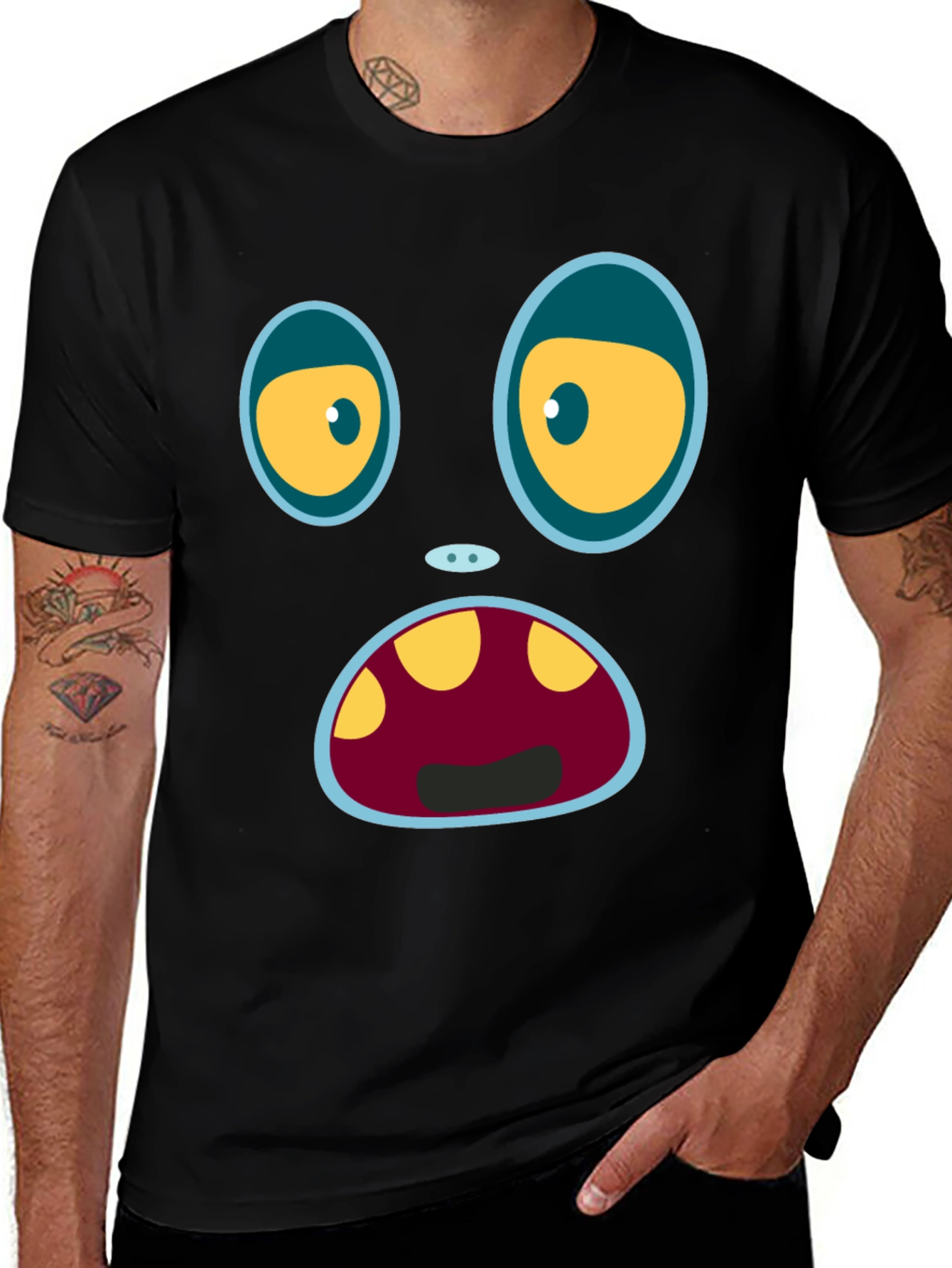 Monster Face Graphic T-Shirt | Unique Fun Design