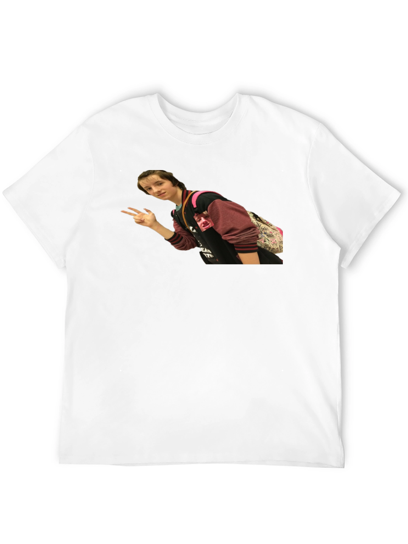 Black T-Shirt with Person Graphic