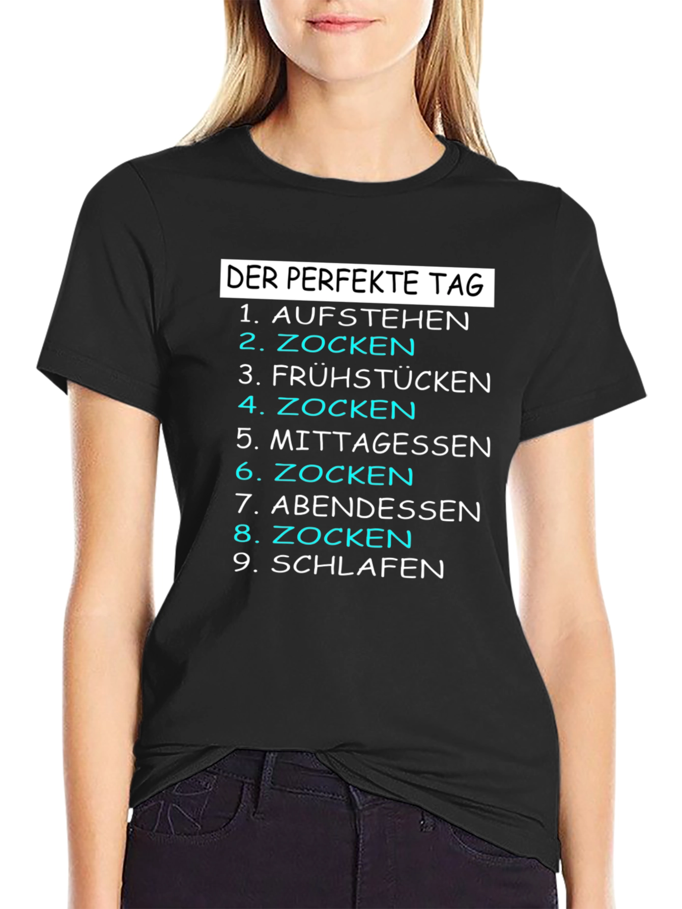 Perfect Day Gamer T-Shirt - Aufstehen Zocken Schlafen