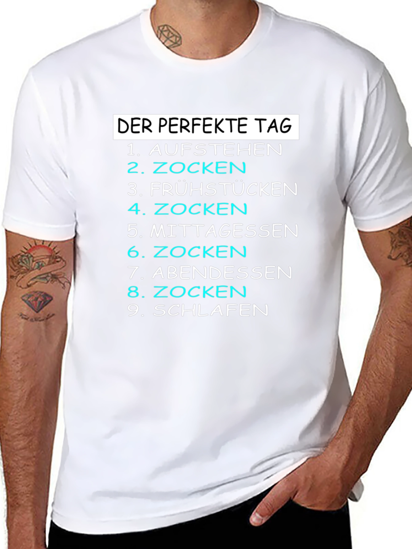 Perfect Day Gamer T-Shirt - Aufstehen Zocken Schlafen