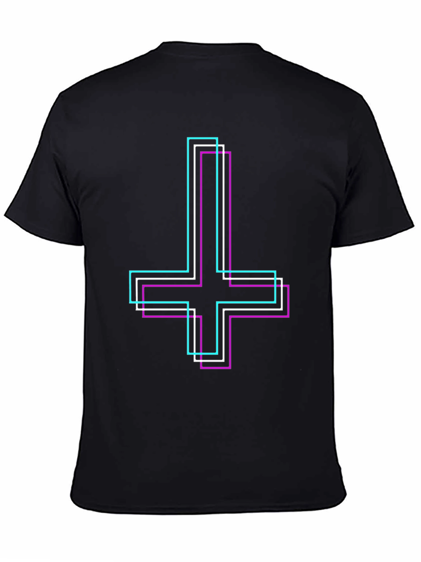 Inverted Cross Graphic Tee - Trendy Emo Style