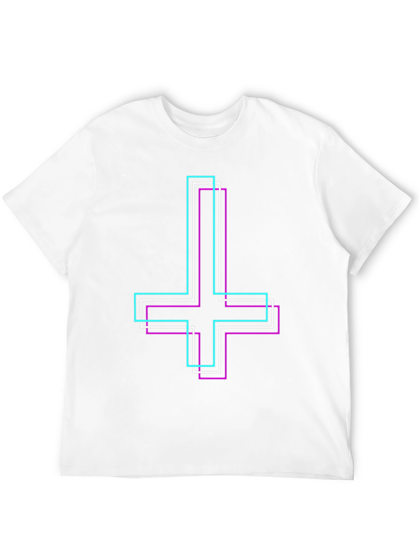Inverted Cross Graphic Tee - Trendy Emo Style