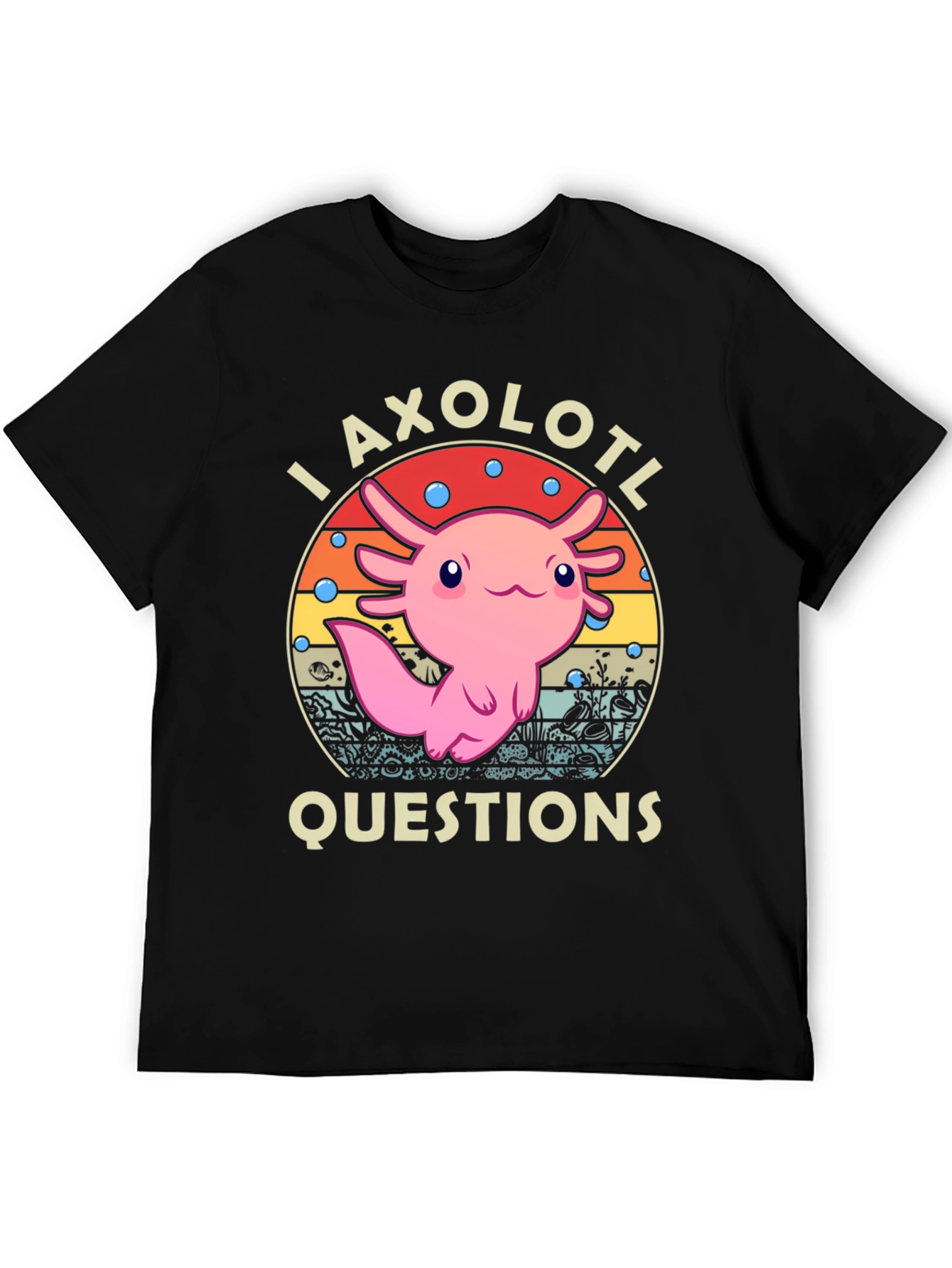 Axolotl Questions T-Shirt - Cute Amphibian Graphic Tee