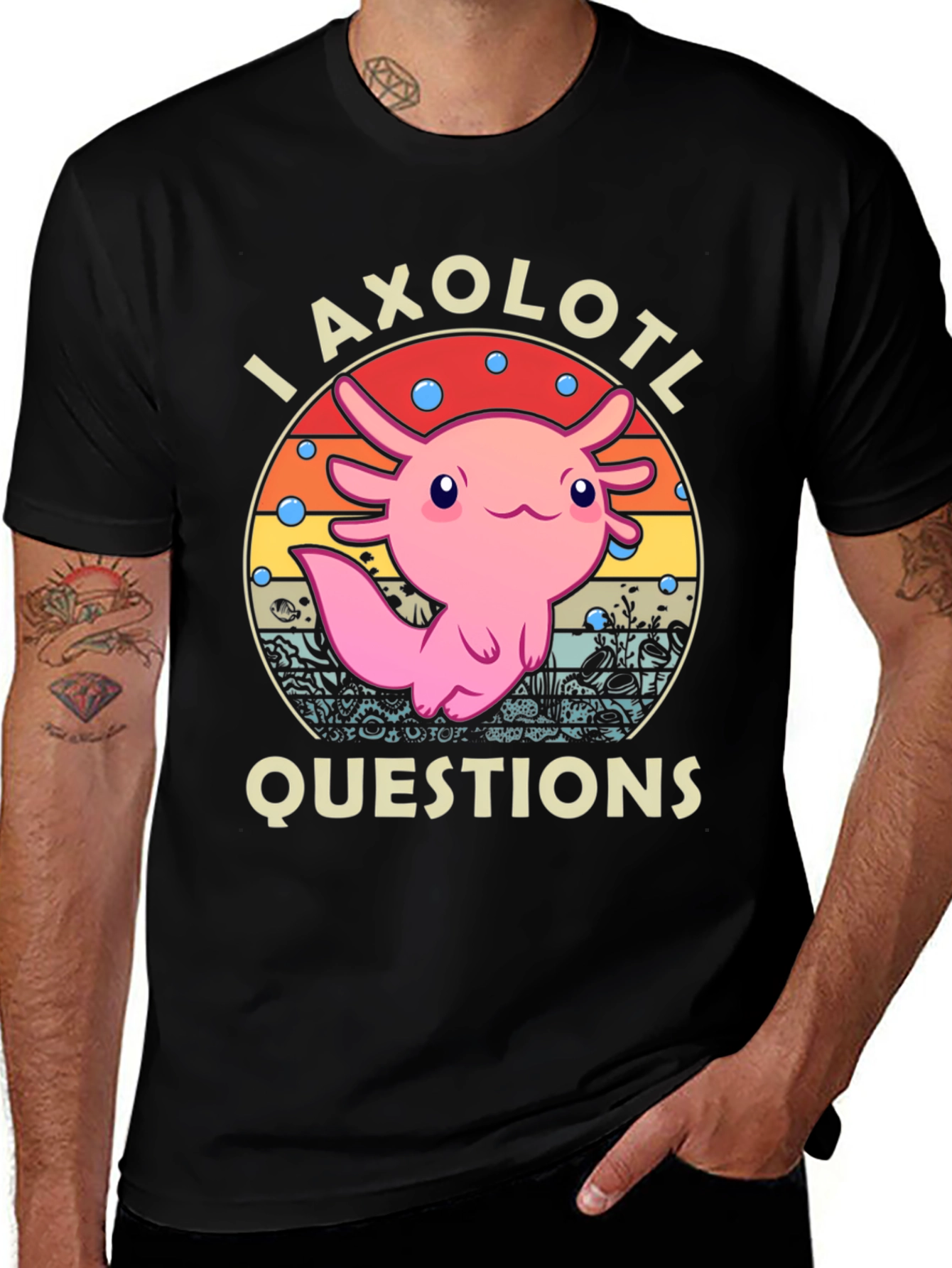 Axolotl Questions T-Shirt - Cute Amphibian Graphic Tee