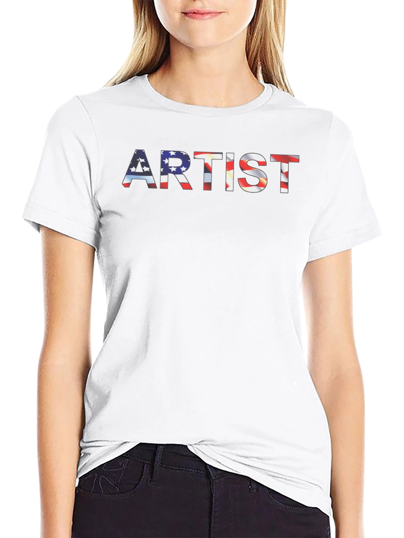Patriotic Artist T-Shirt - American Flag Design