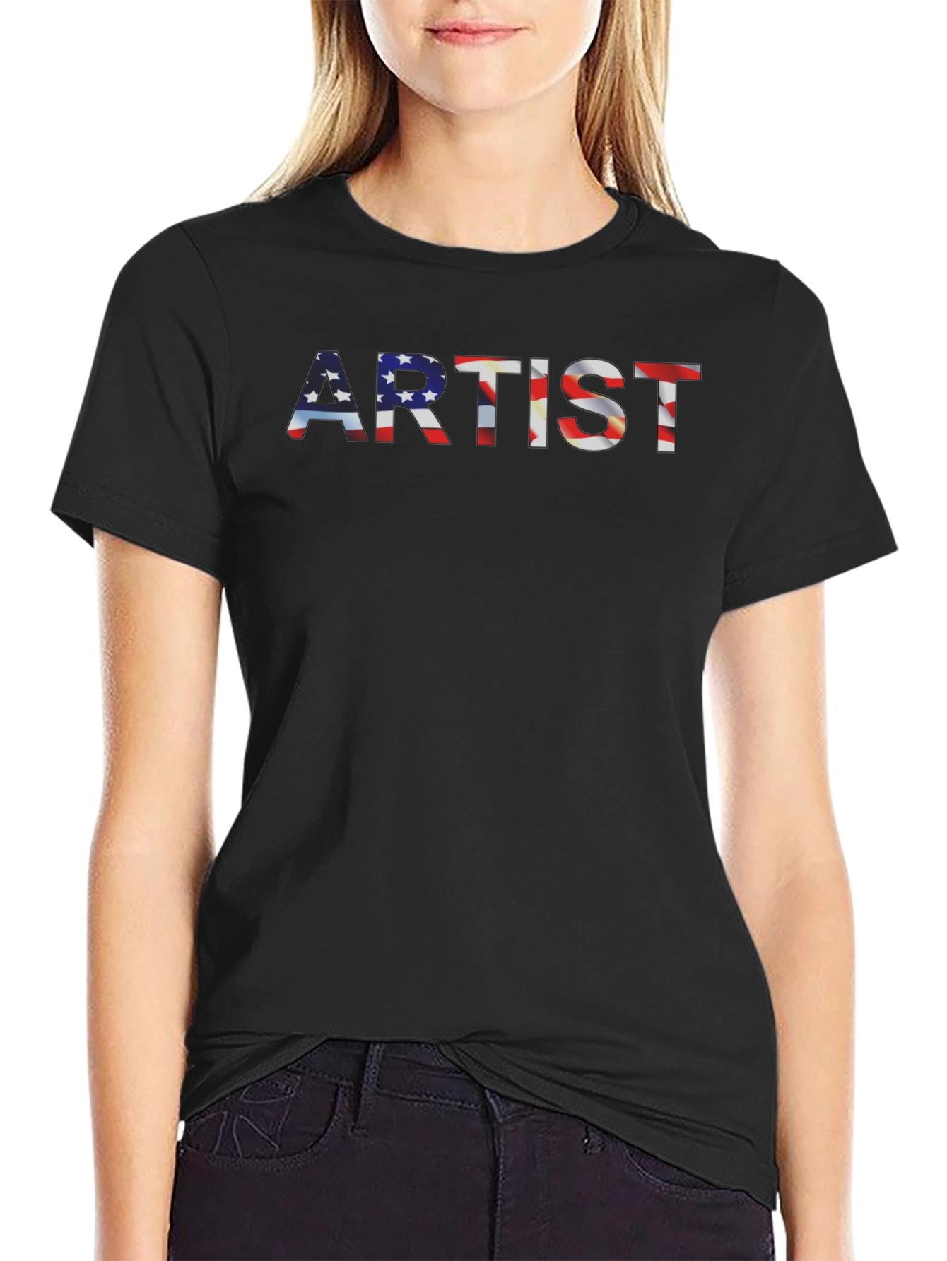 Patriotic Artist T-Shirt - American Flag Design