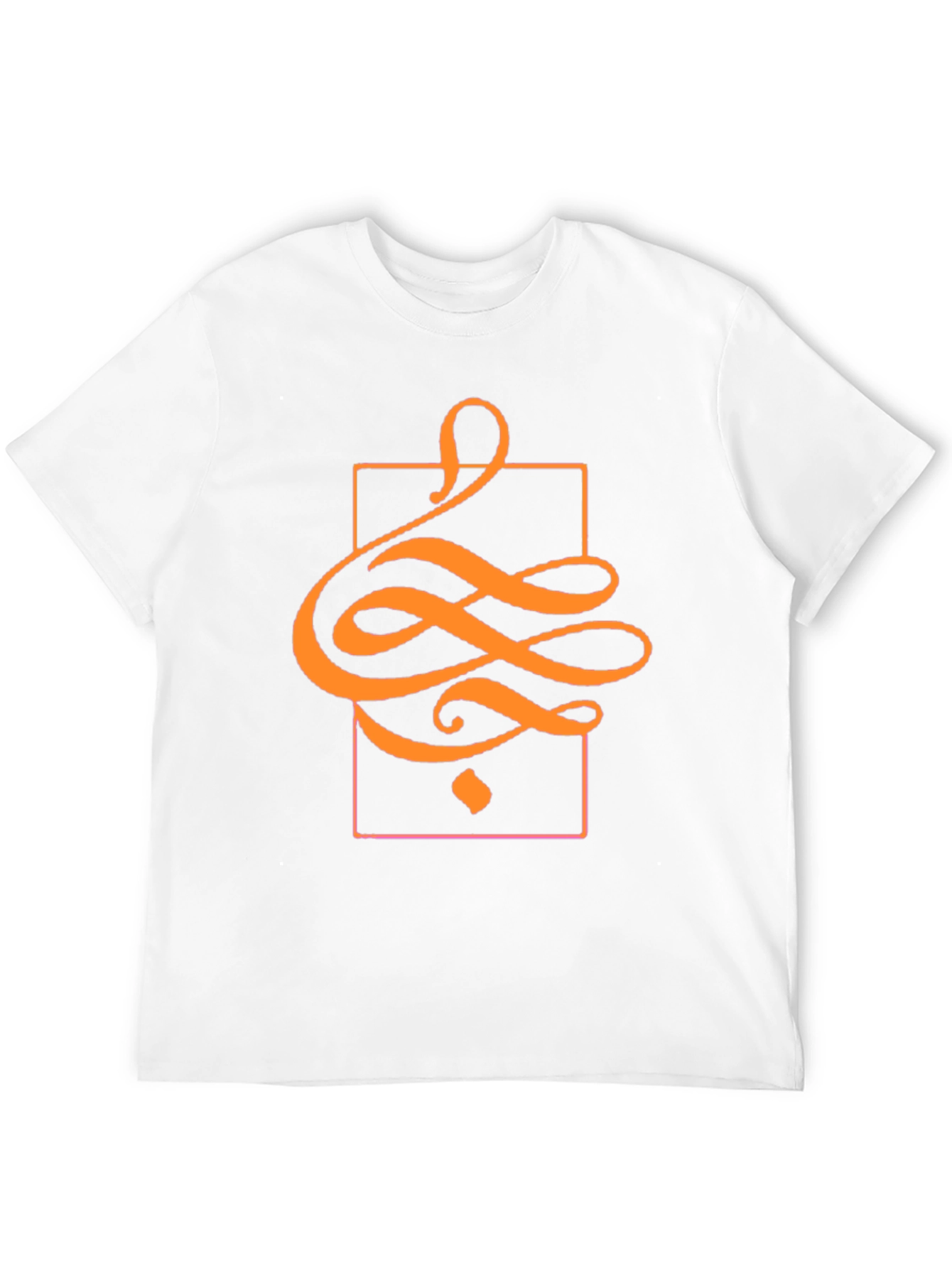 Stylish Black T-Shirt with Abstract Orange Design