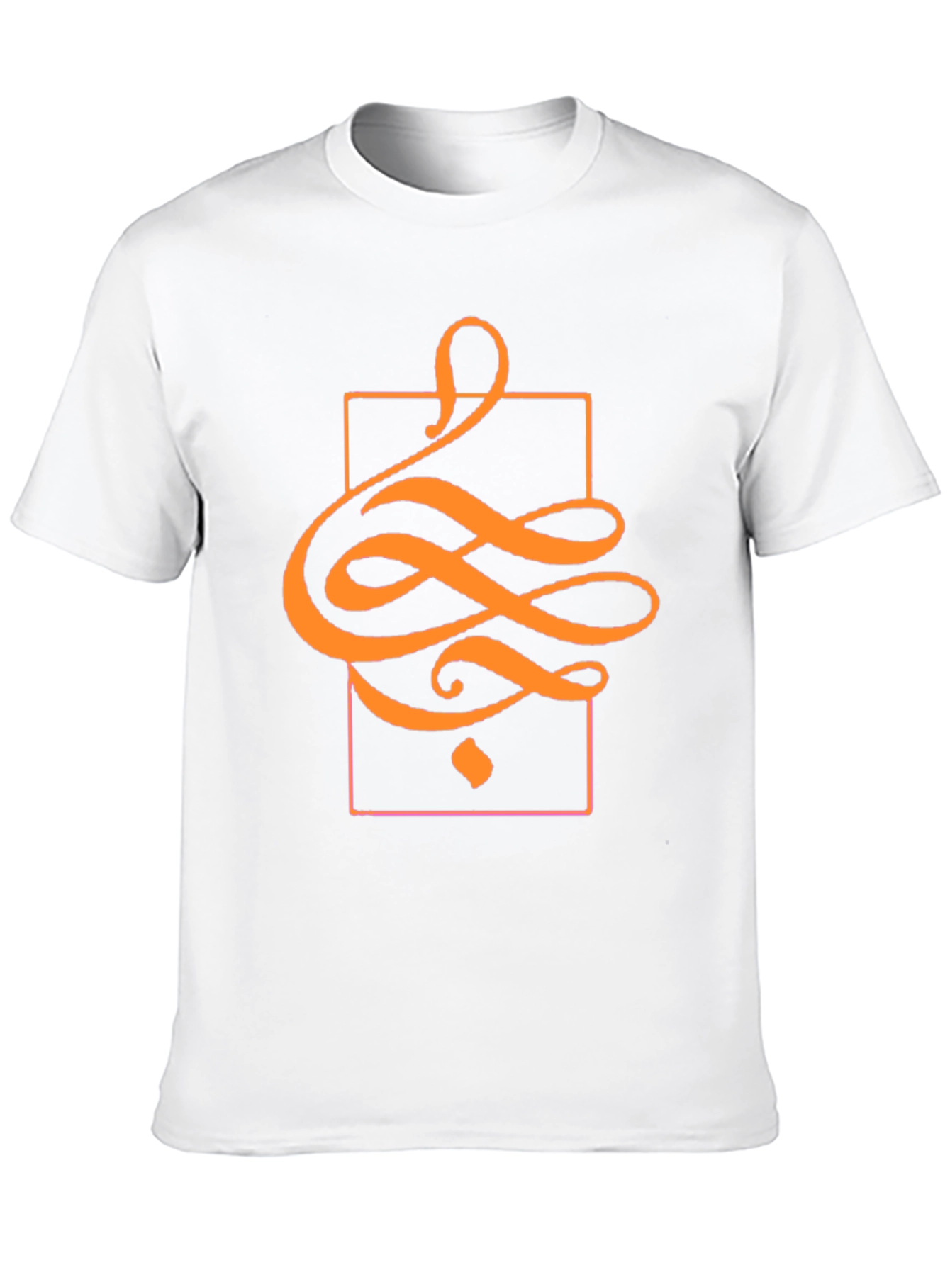 Stylish Black T-Shirt with Abstract Orange Design