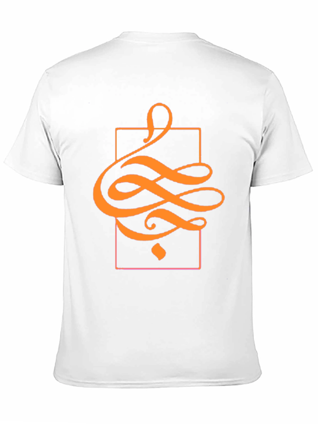 Stylish Black T-Shirt with Abstract Orange Design