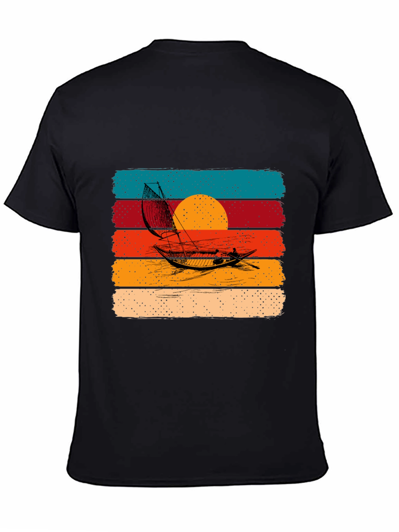 Retro Sunset Sailboat Graphic Tee