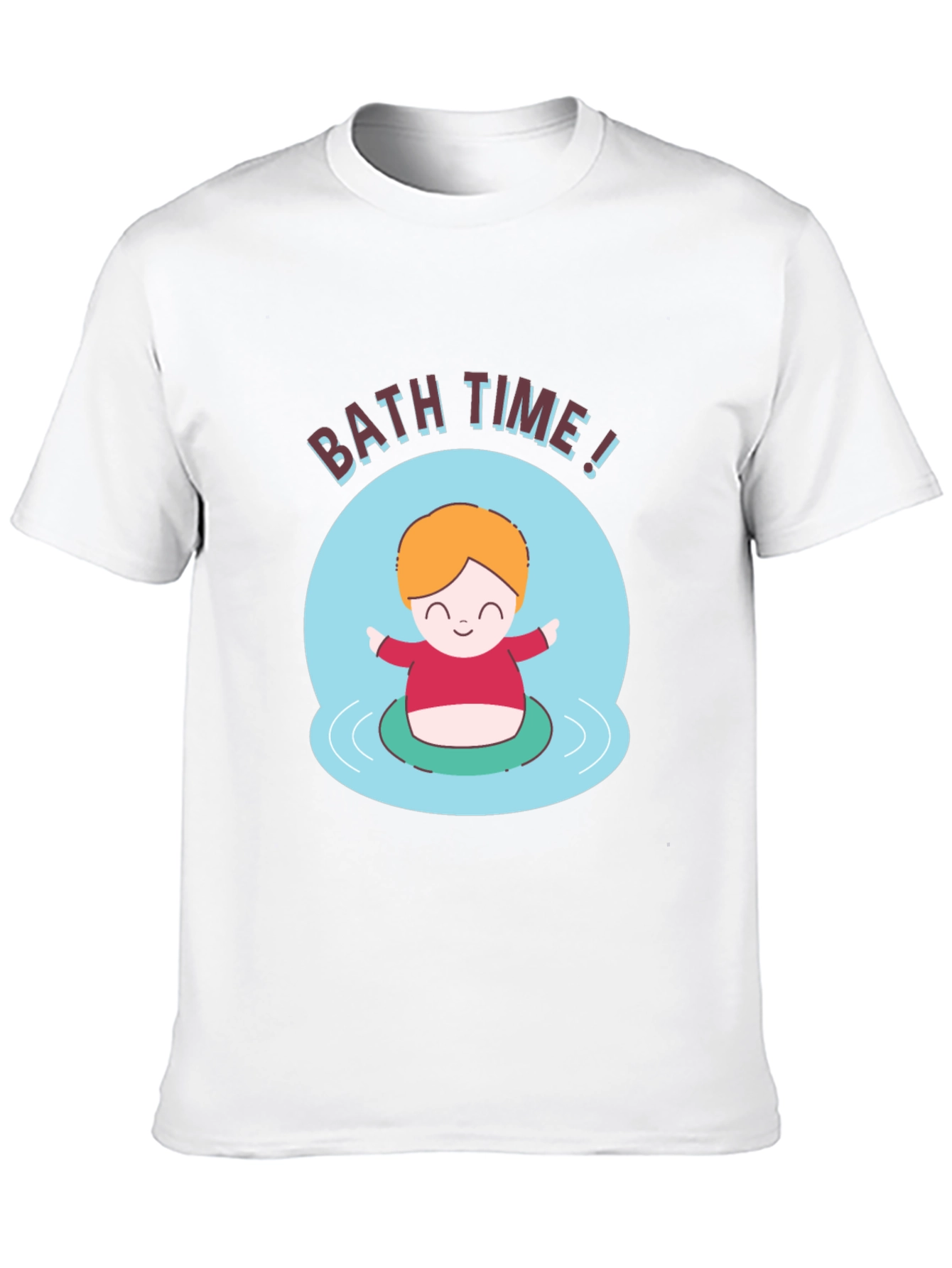 Bath Time Cartoon Graphic T-Shirt