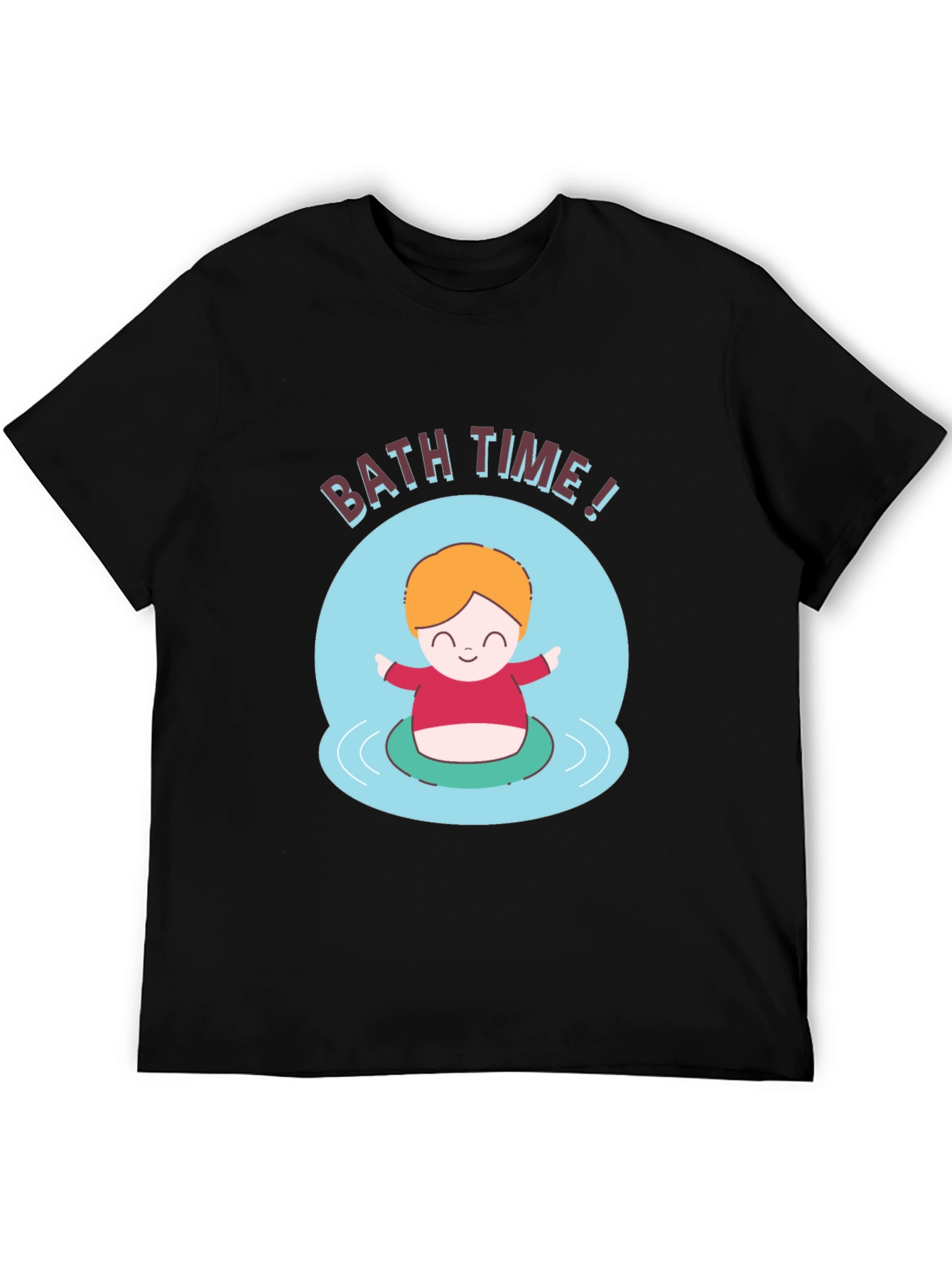 Bath Time Cartoon Graphic T-Shirt