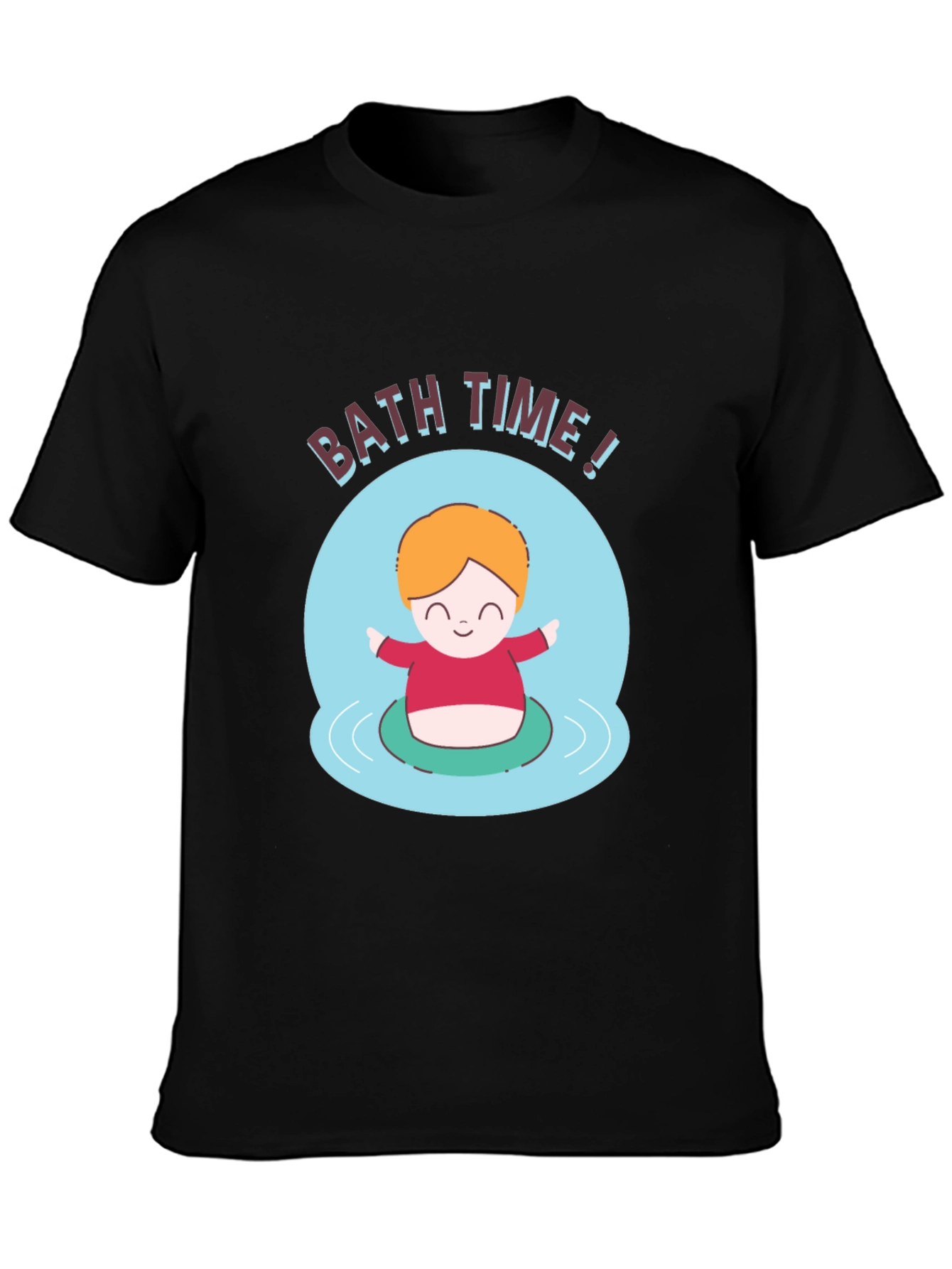 Bath Time Cartoon Graphic T-Shirt