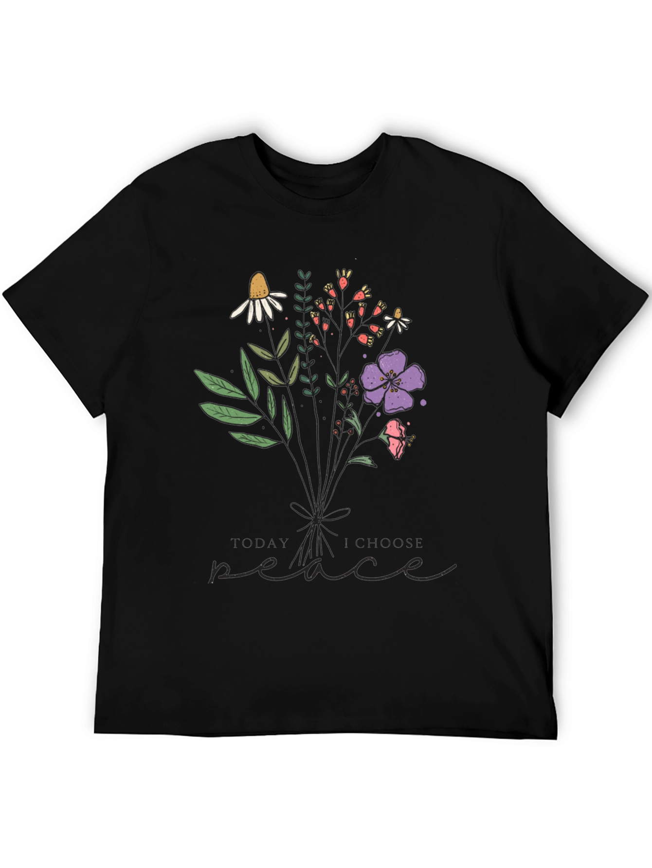 Choose Peace Floral Graphic T-Shirt