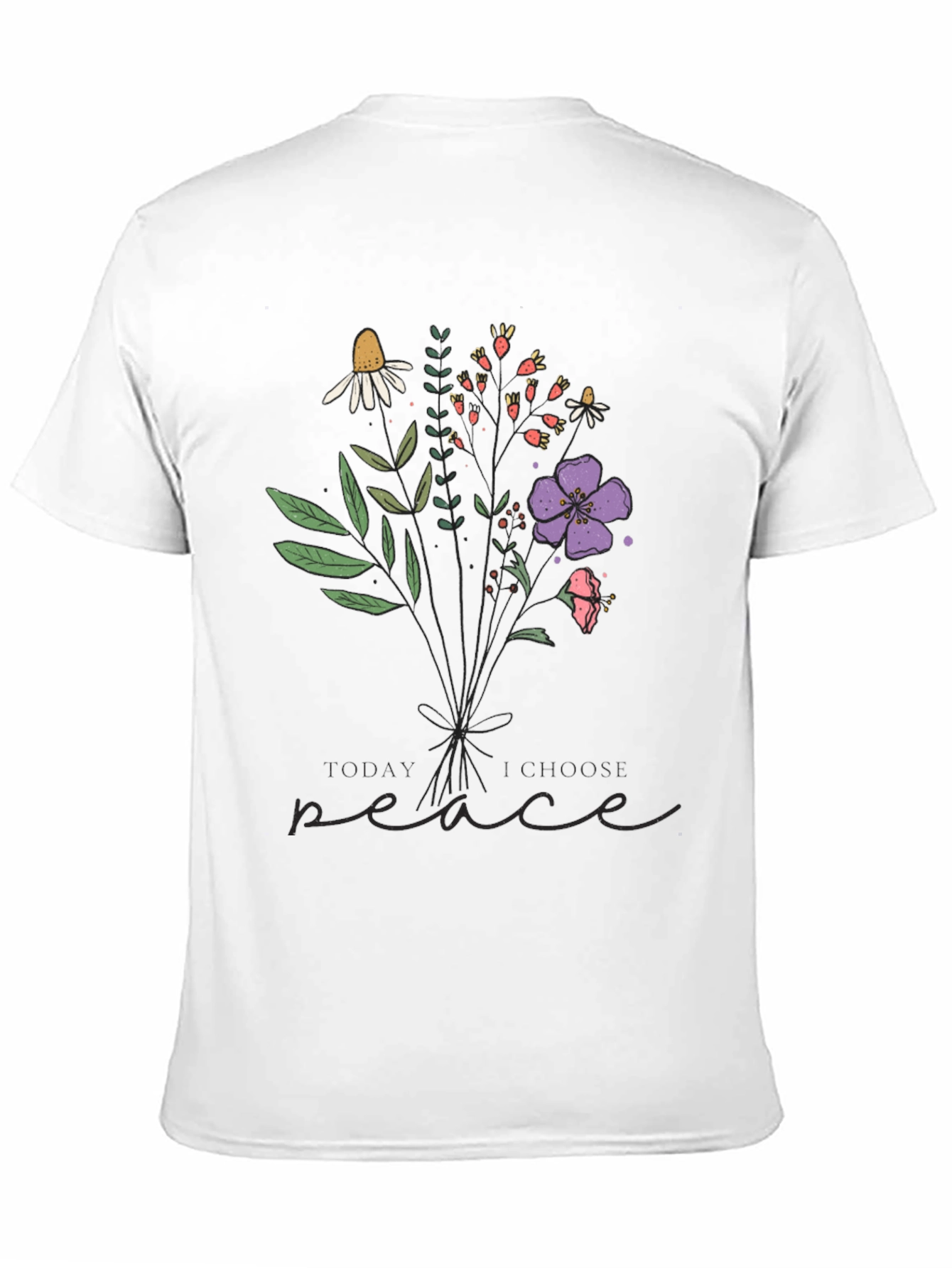 Choose Peace Floral Graphic T-Shirt