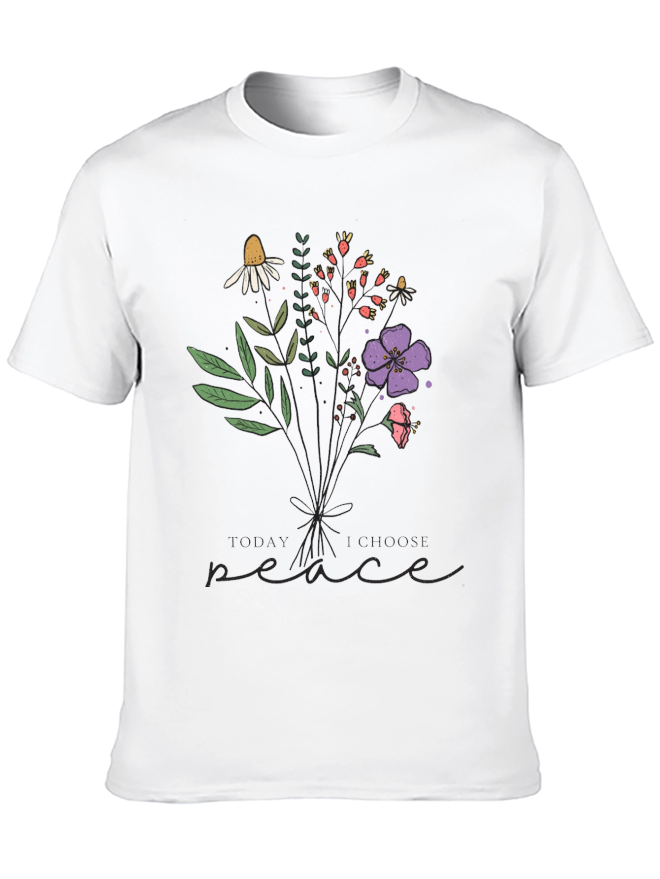 Choose Peace Floral Graphic T-Shirt