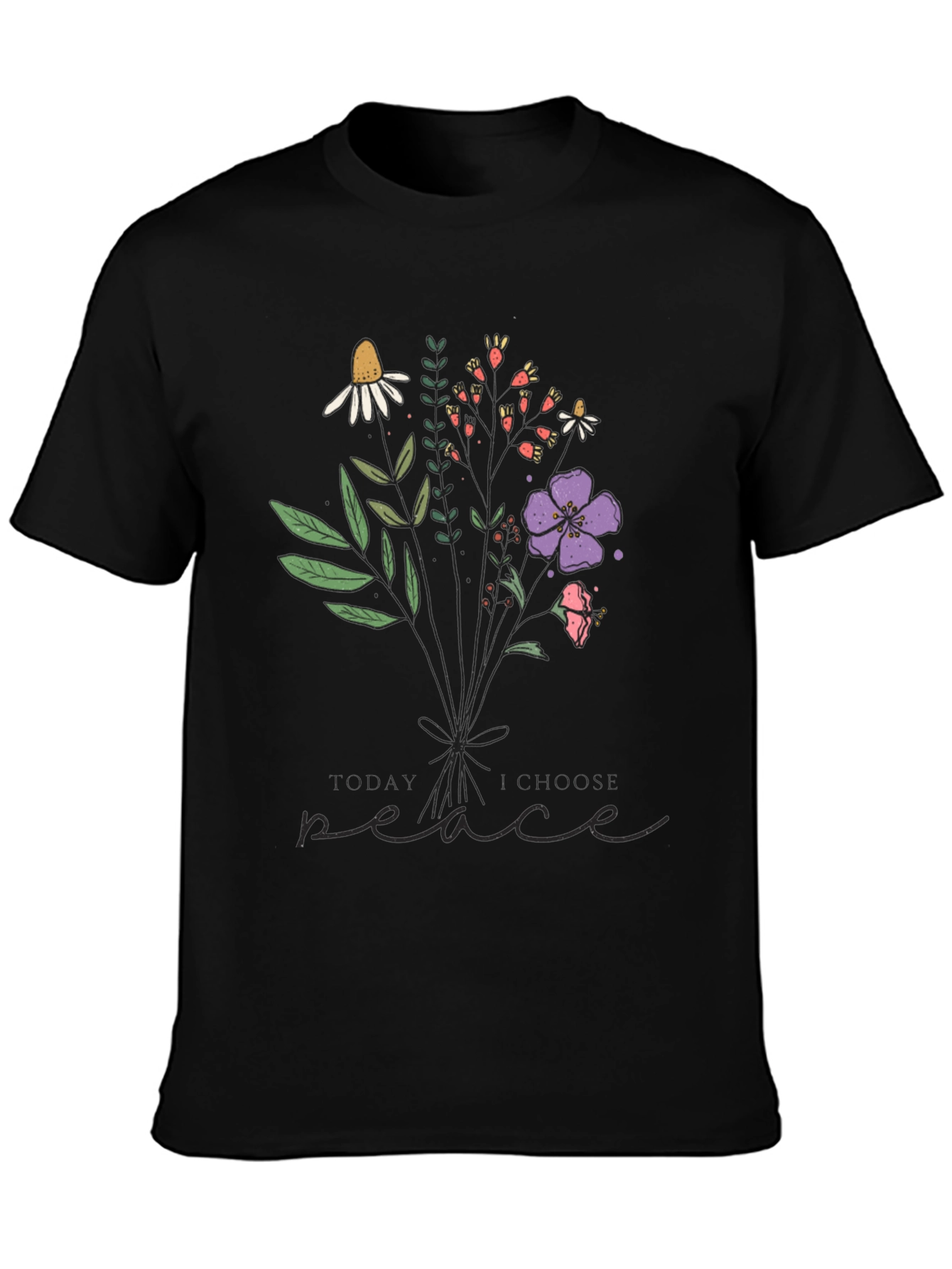 Choose Peace Floral Graphic T-Shirt