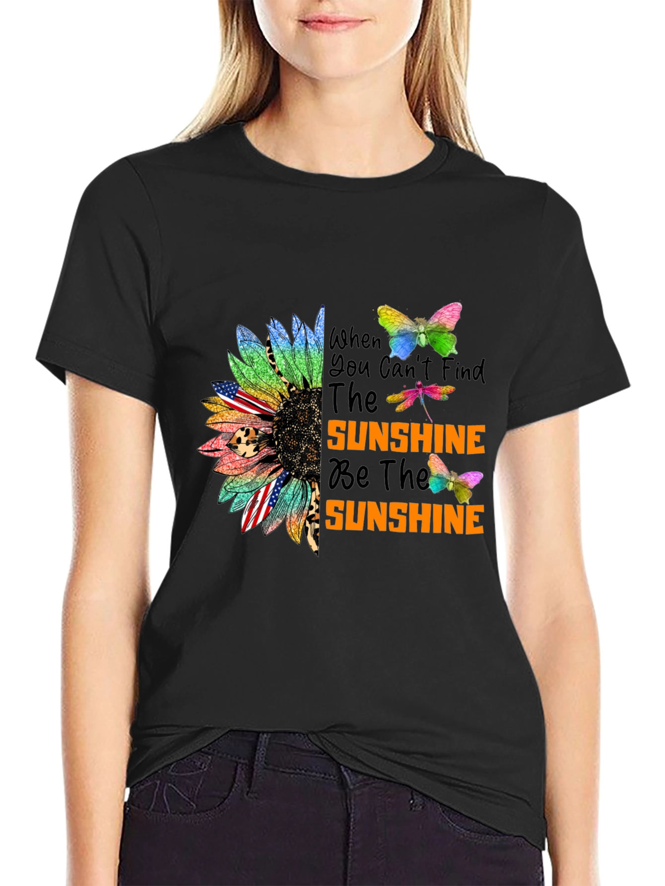 Sunflower Butterflies T-Shirt - Be The Sunshine
