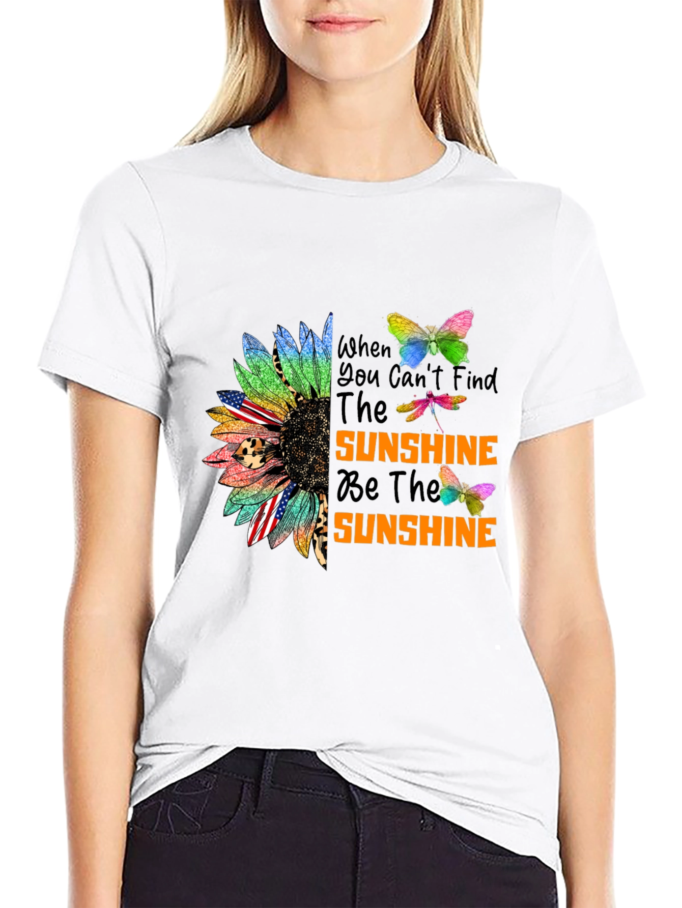 Sunflower Butterflies T-Shirt - Be The Sunshine