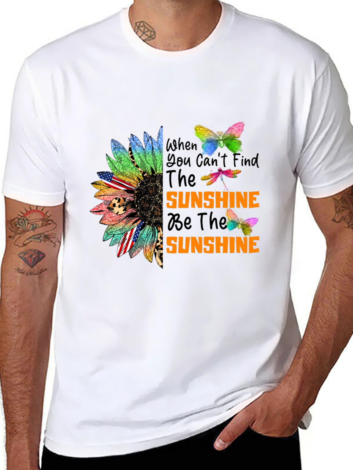 Sunflower Butterflies T-Shirt - Be The Sunshine