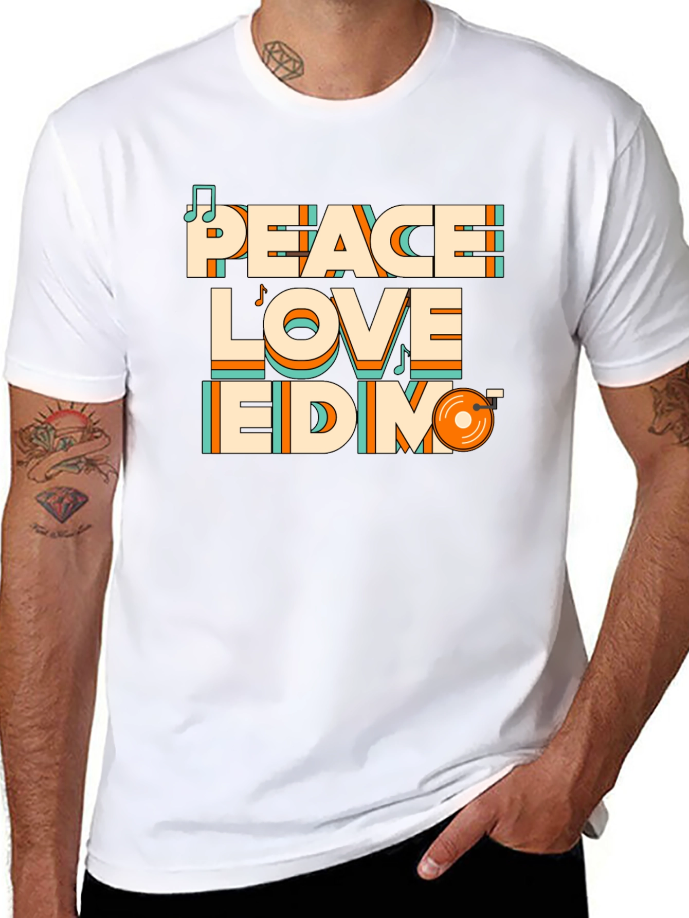 Peace Love EDM T-Shirt - Stylish Music Tee