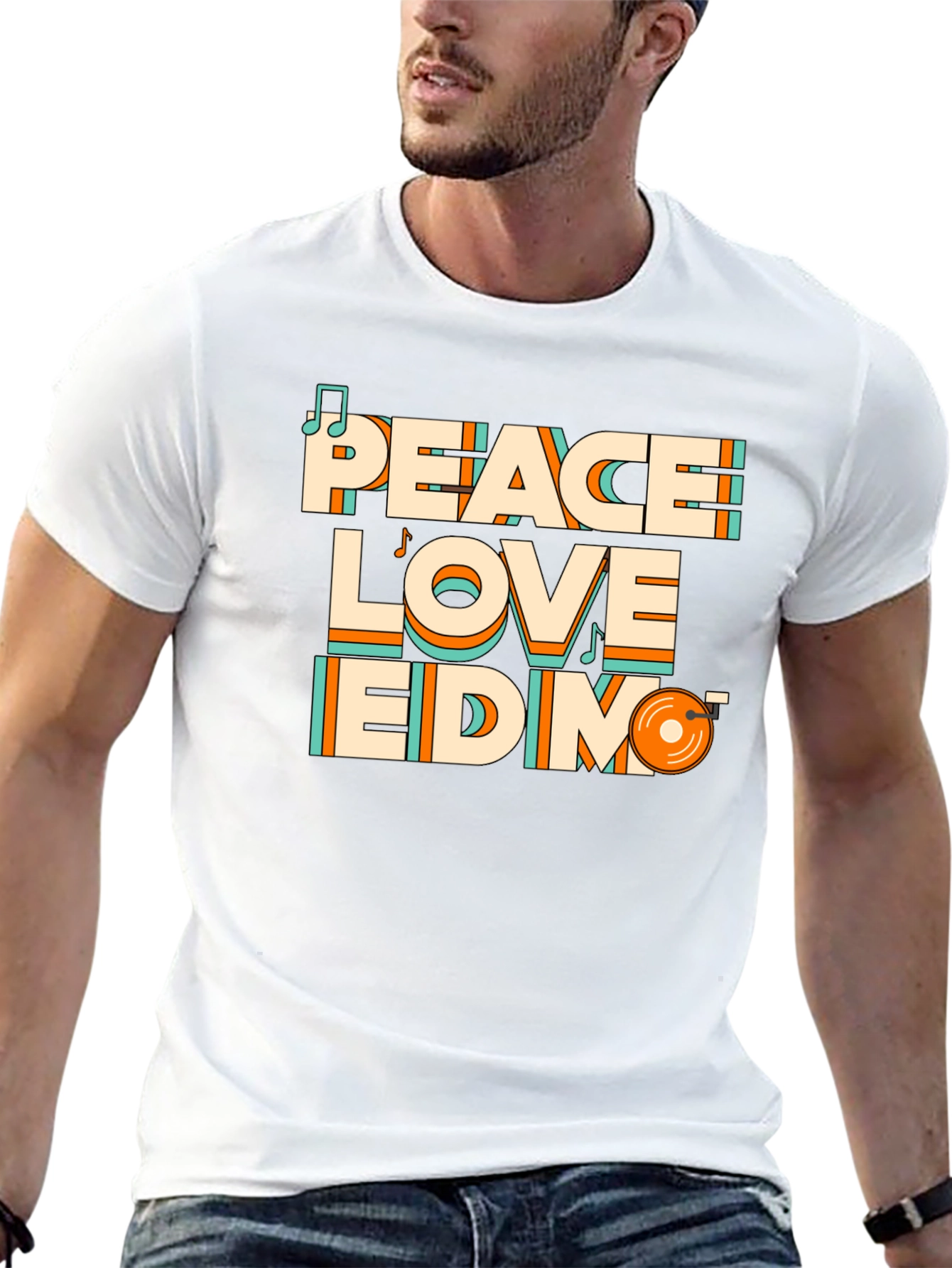 Peace Love EDM T-Shirt - Stylish Music Tee