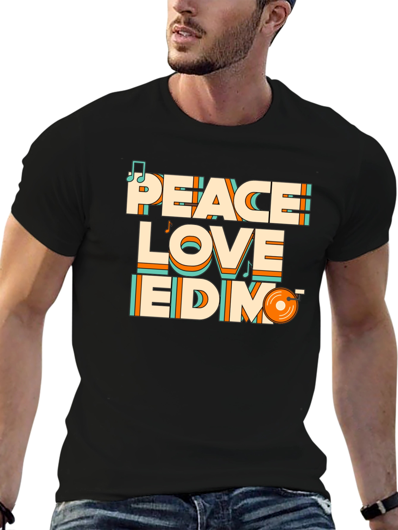 Peace Love EDM T-Shirt - Stylish Music Tee