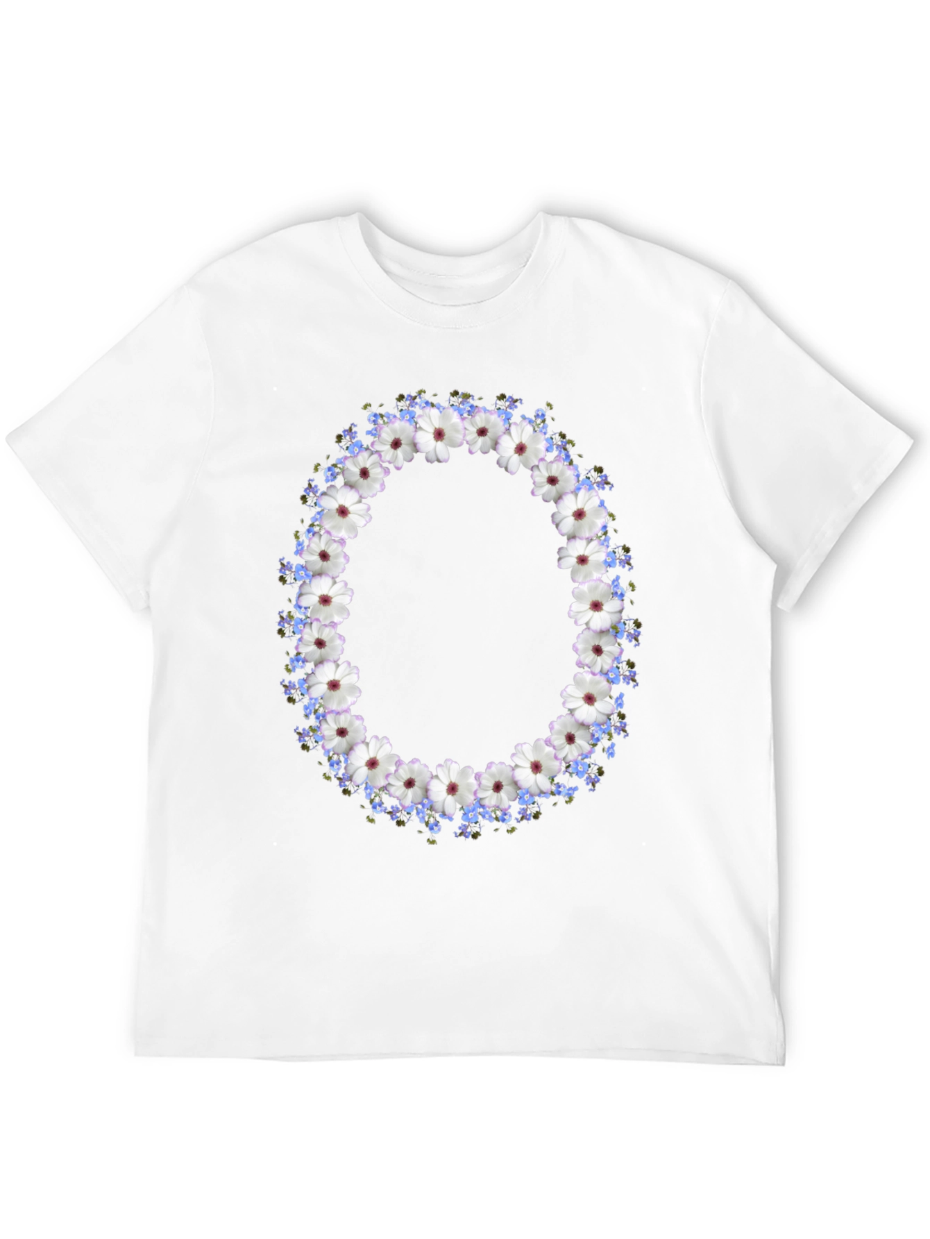 Floral Wreath Graphic Black T-Shirt