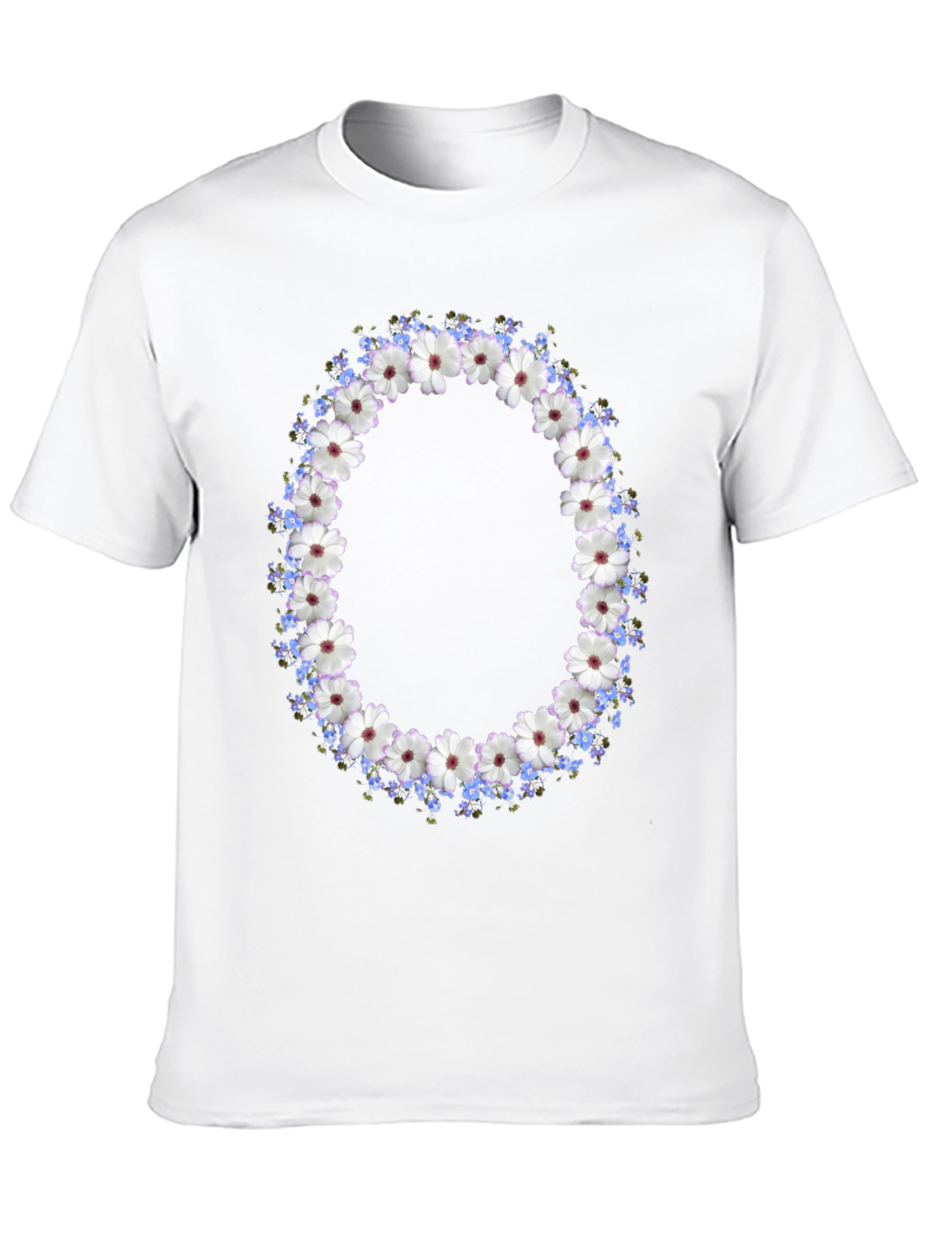 Floral Wreath Graphic Black T-Shirt