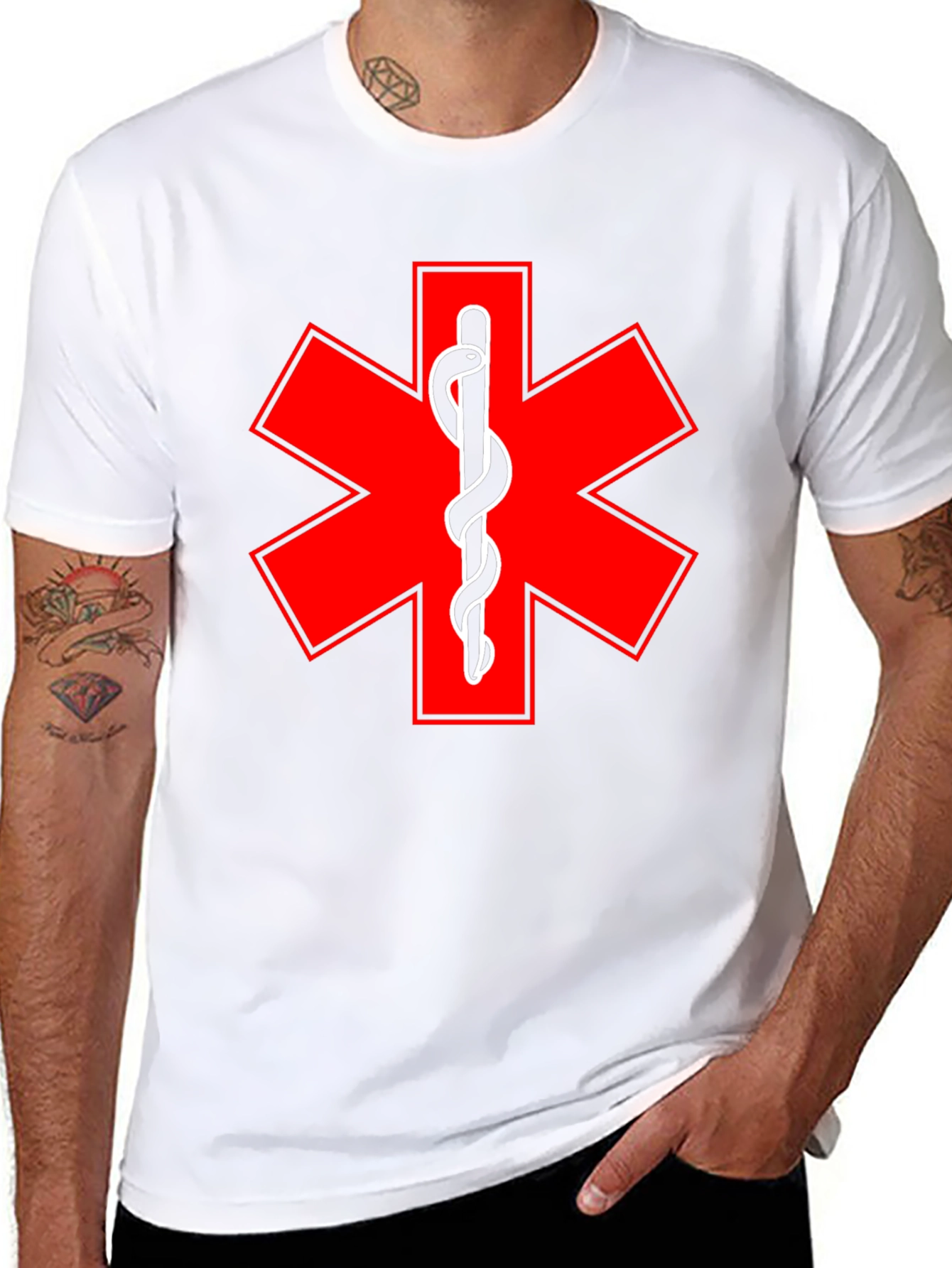 Star of Life EMT Medical T-Shirt - Black