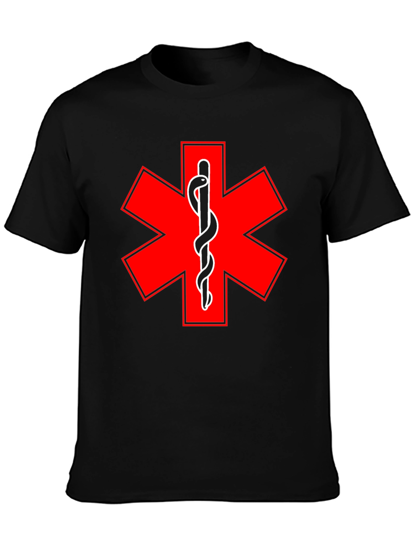 Star of Life EMT Medical T-Shirt - Black