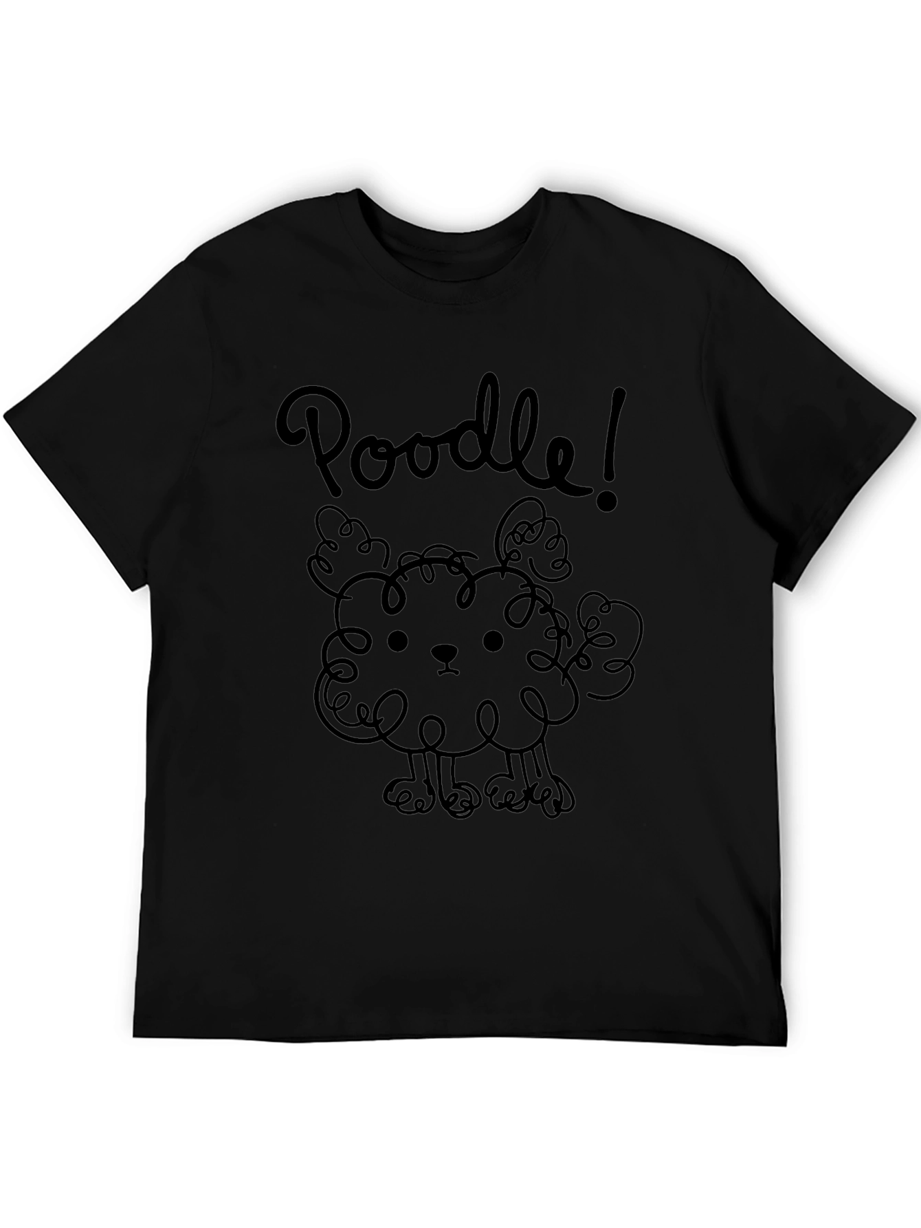 Poodle Graphic Tee - Unisex Black Cotton T-Shirt
