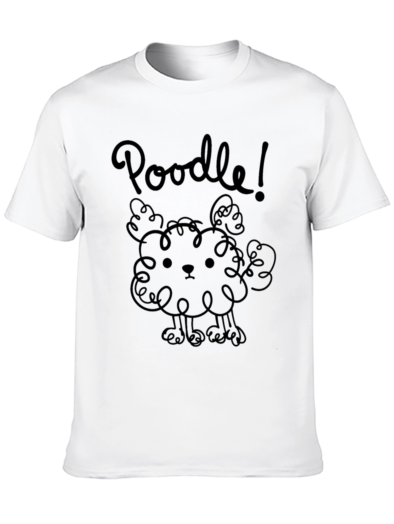 Poodle Graphic Tee - Unisex Black Cotton T-Shirt