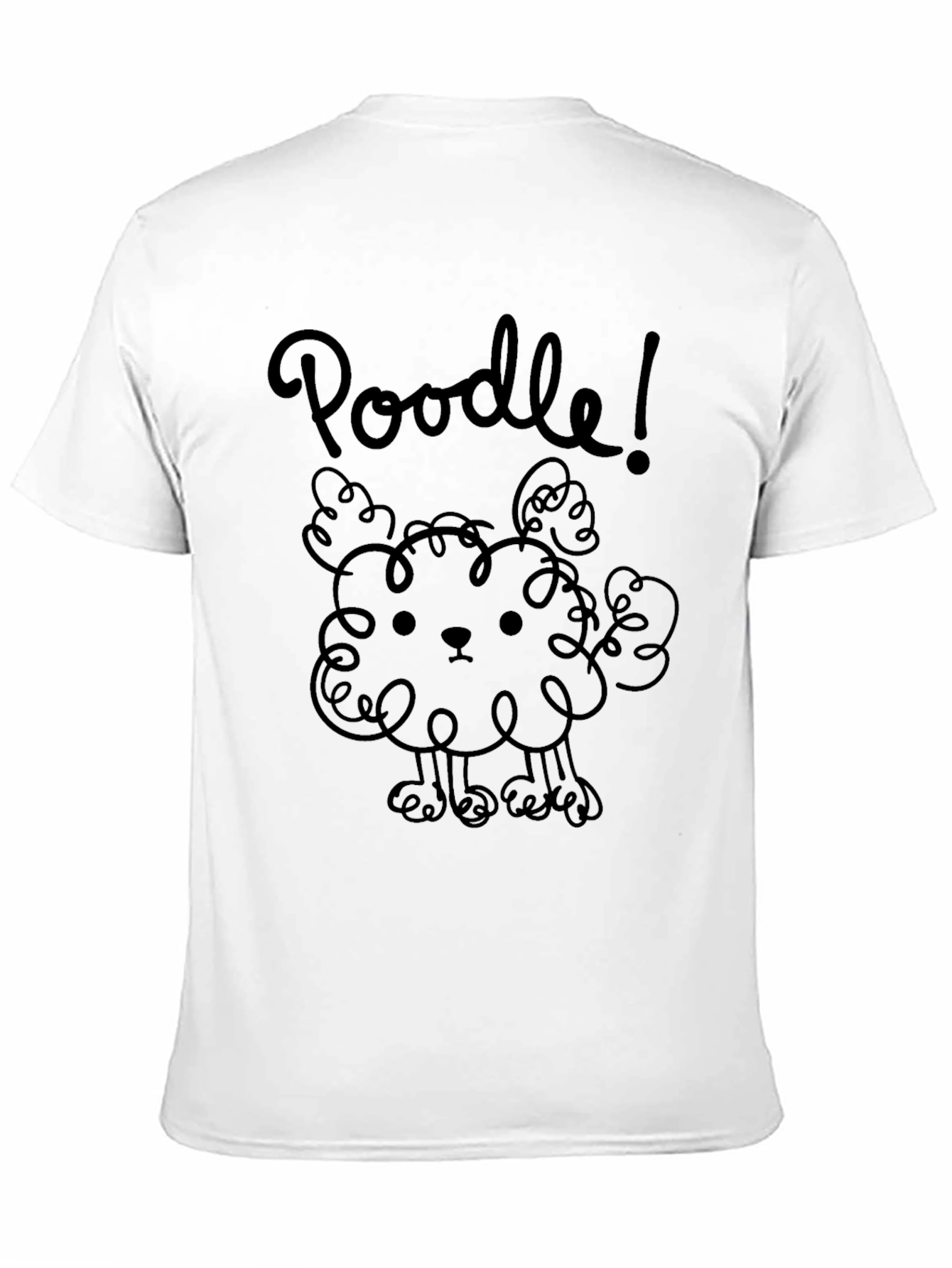 Poodle Graphic Tee - Unisex Black Cotton T-Shirt