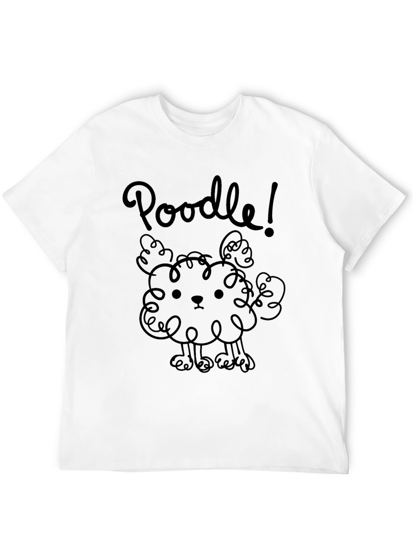 Poodle Graphic Tee - Unisex Black Cotton T-Shirt