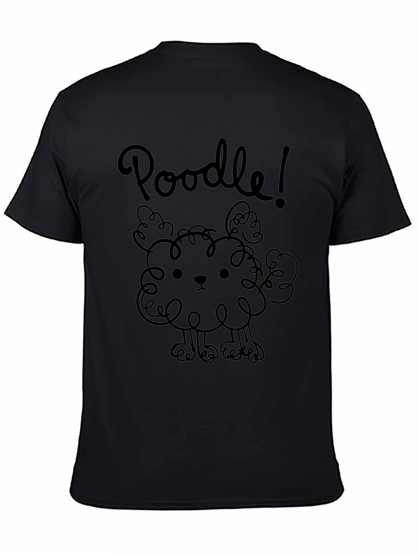 Poodle Graphic Tee - Unisex Black Cotton T-Shirt