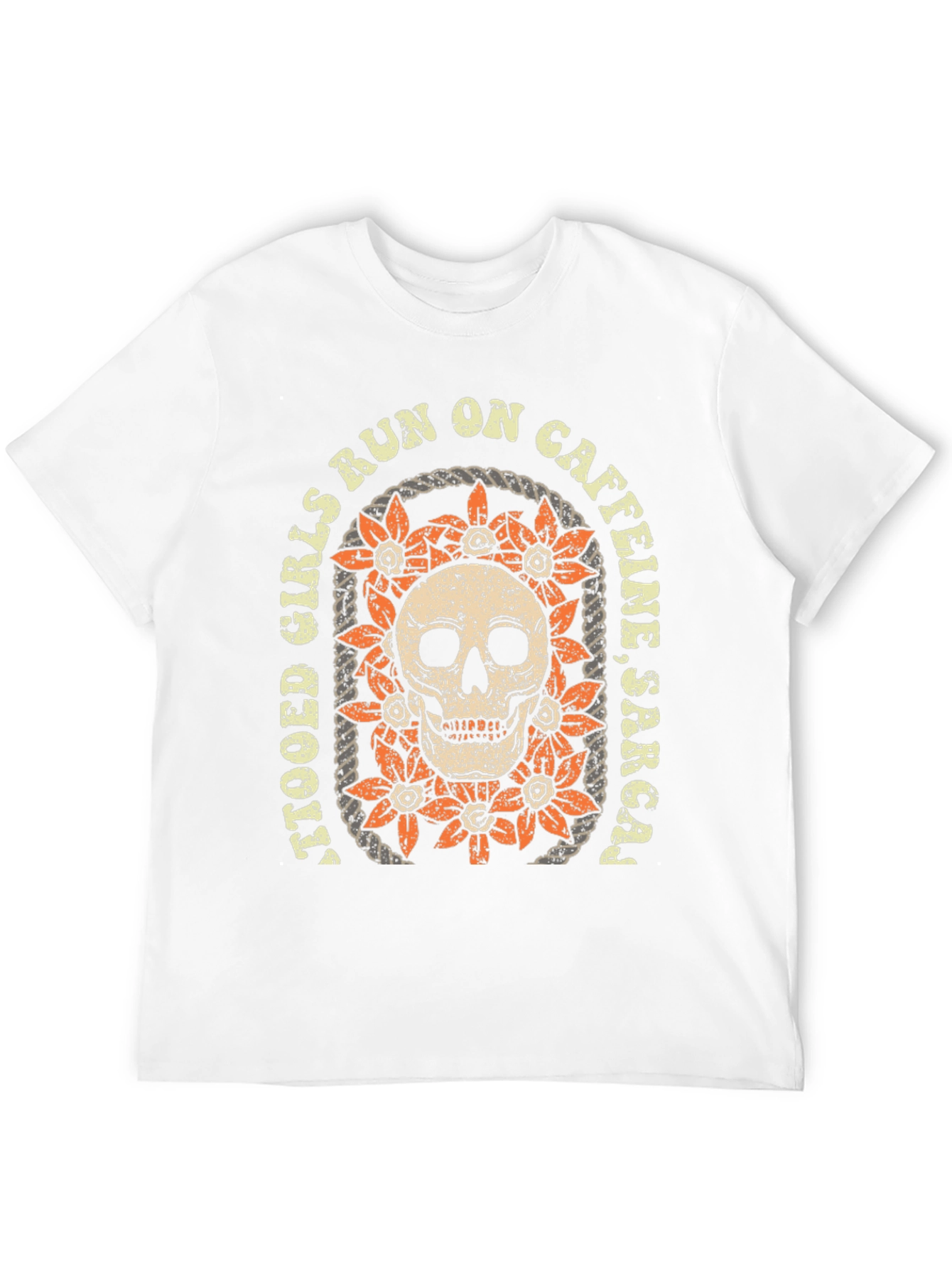 Tattooed Girls Skull Graphic T-Shirt