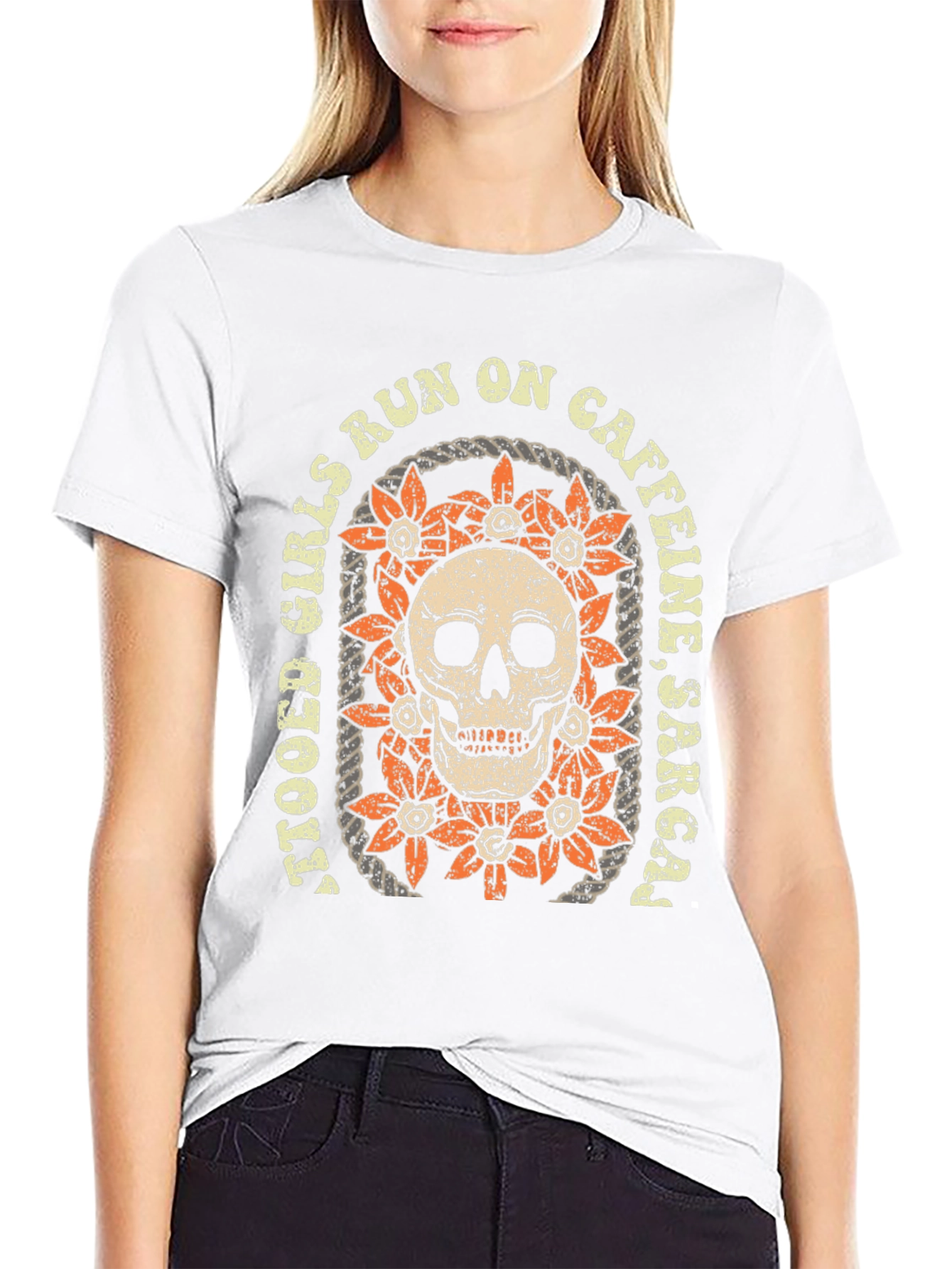 Tattooed Girls Skull Graphic T-Shirt
